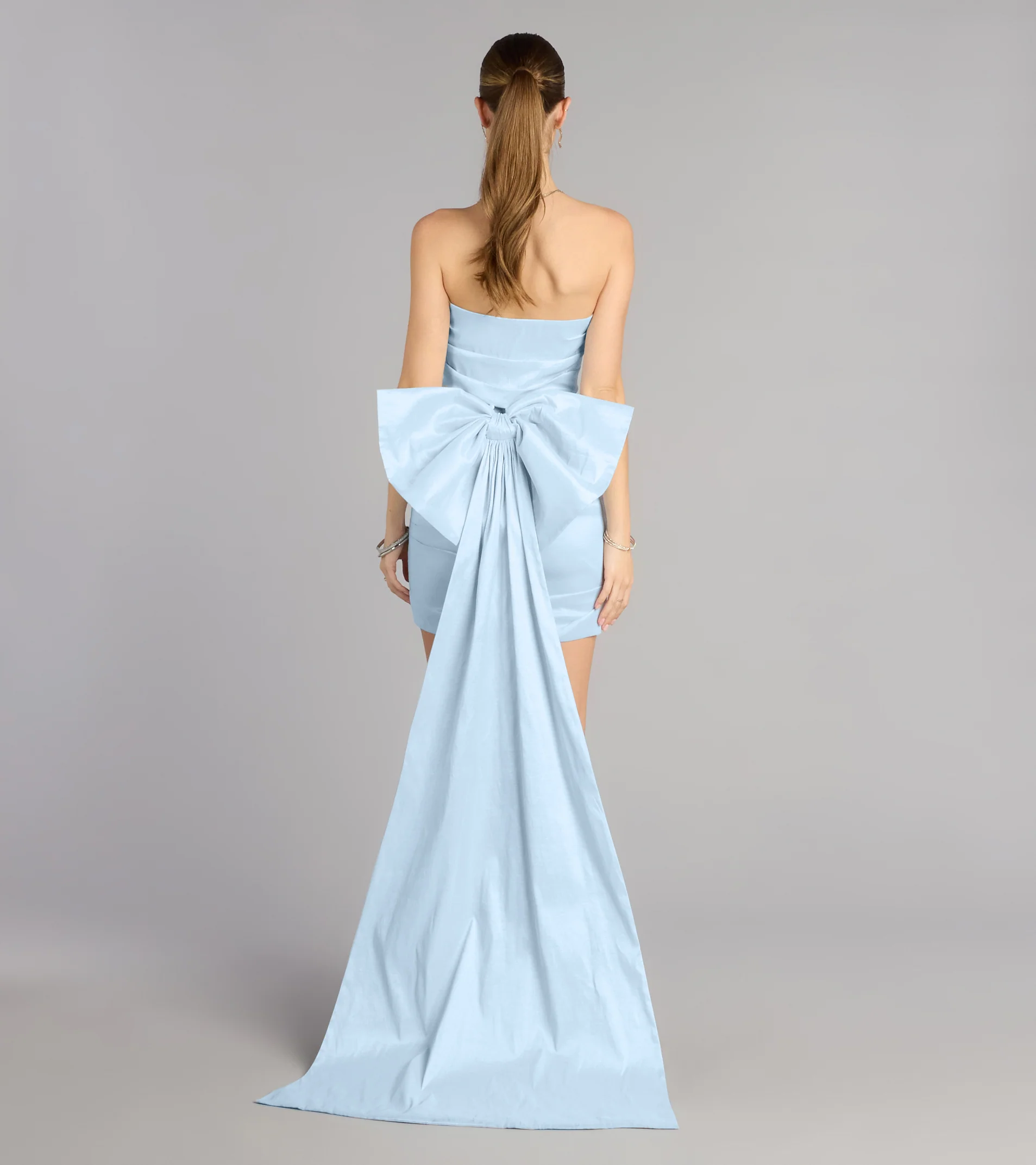 Lucy Taffeta Bow Mini Party Dress