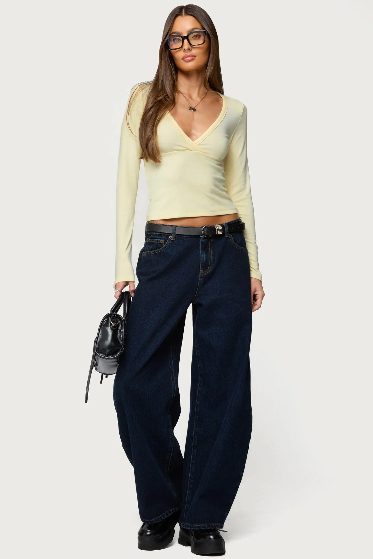 Doron V Neck Long Sleeve Top