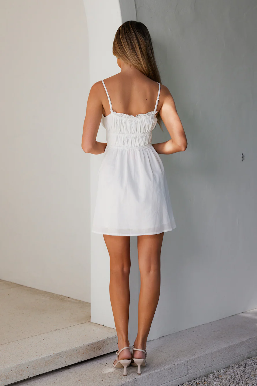 Be Who I Am Linen Blend Mini Dress White - luluinthesky