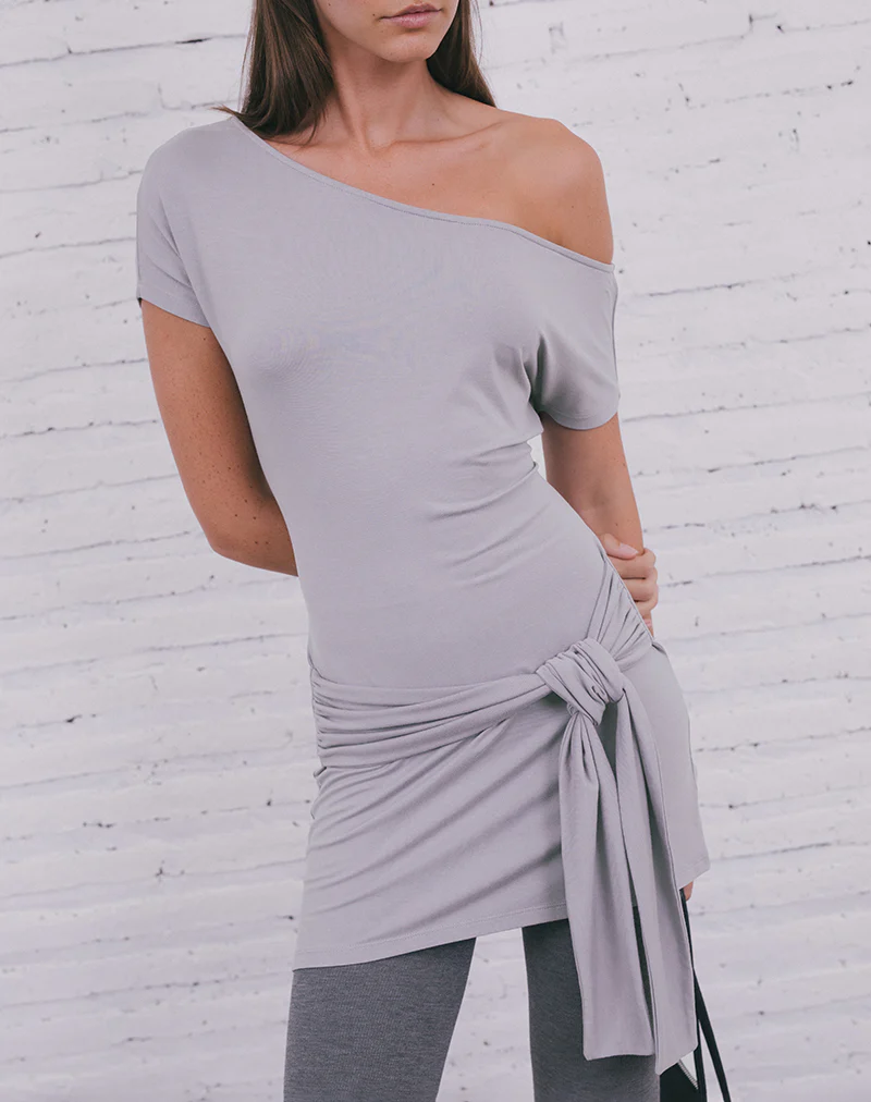 Genya Mini Dress in Lilac Grey