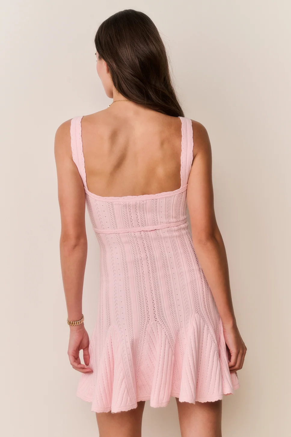 Tabatha Stretch Pointelle Mini Dress