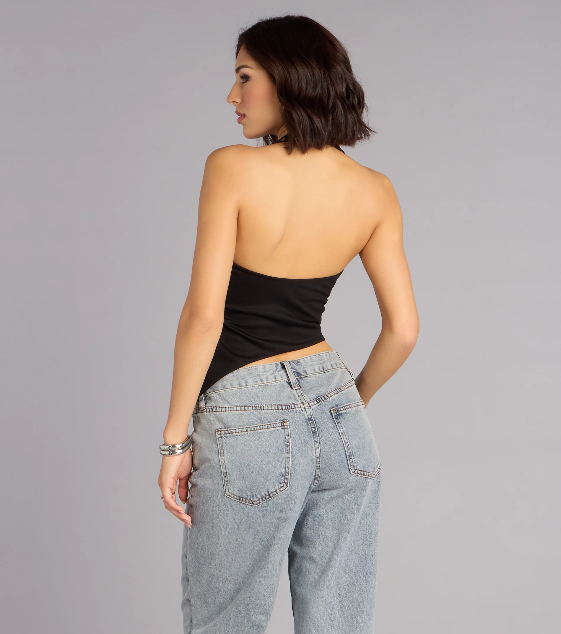 Buckle Up Asymmetrical Halter Top
