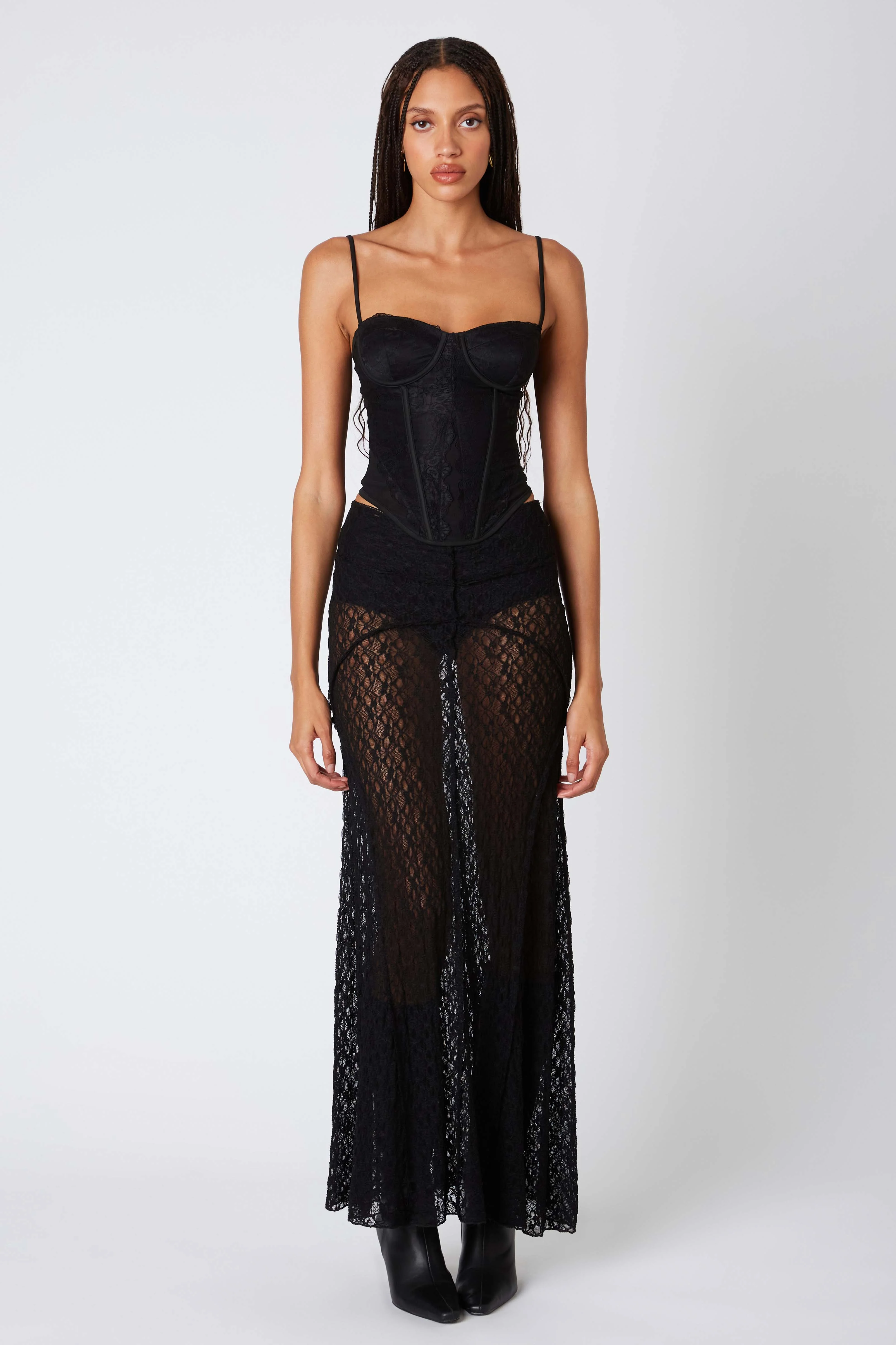 Sheer Lace Maxi Skirt