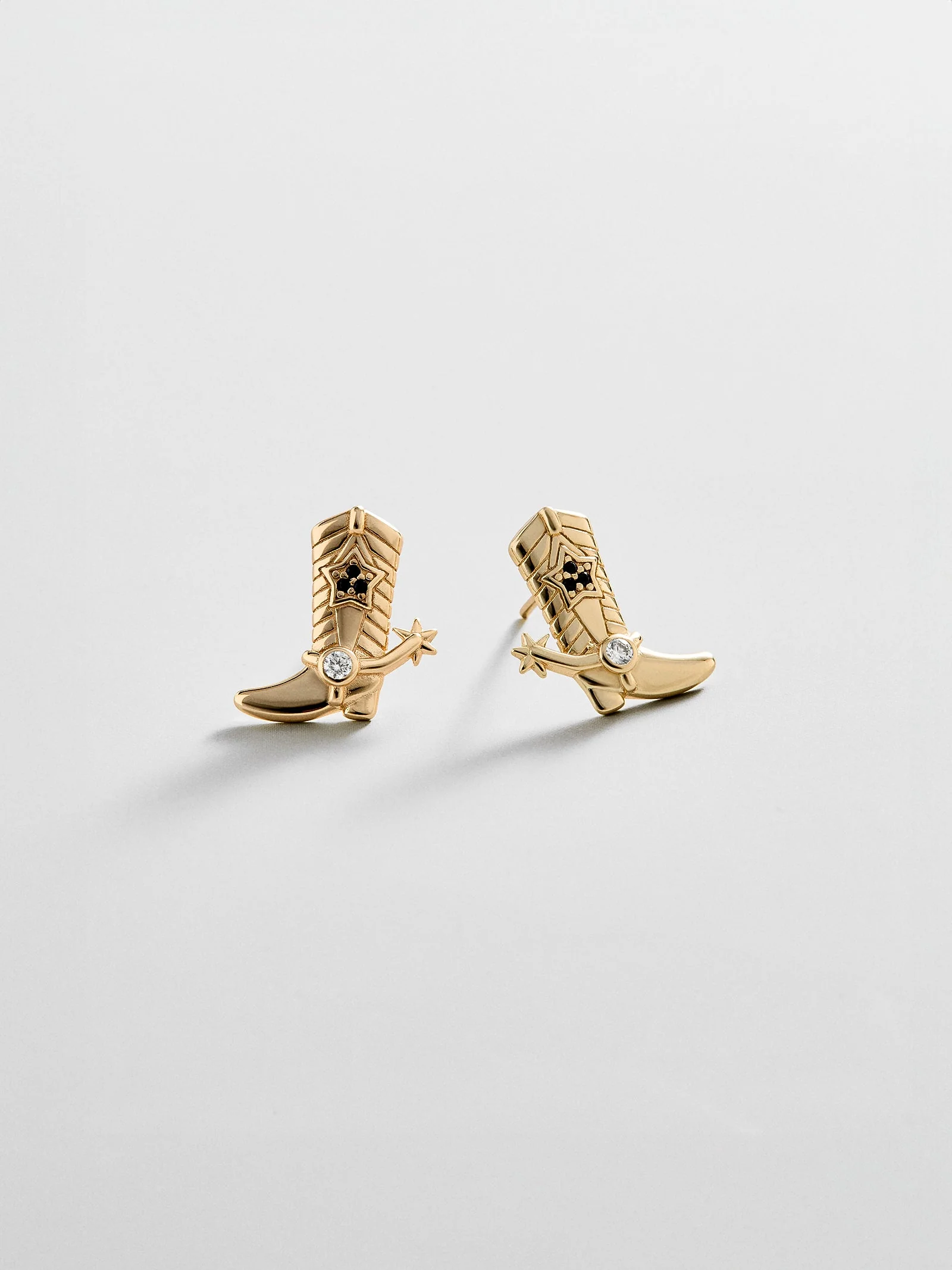 14K Gold Just For Fun Earrings - Cowboy Boot
