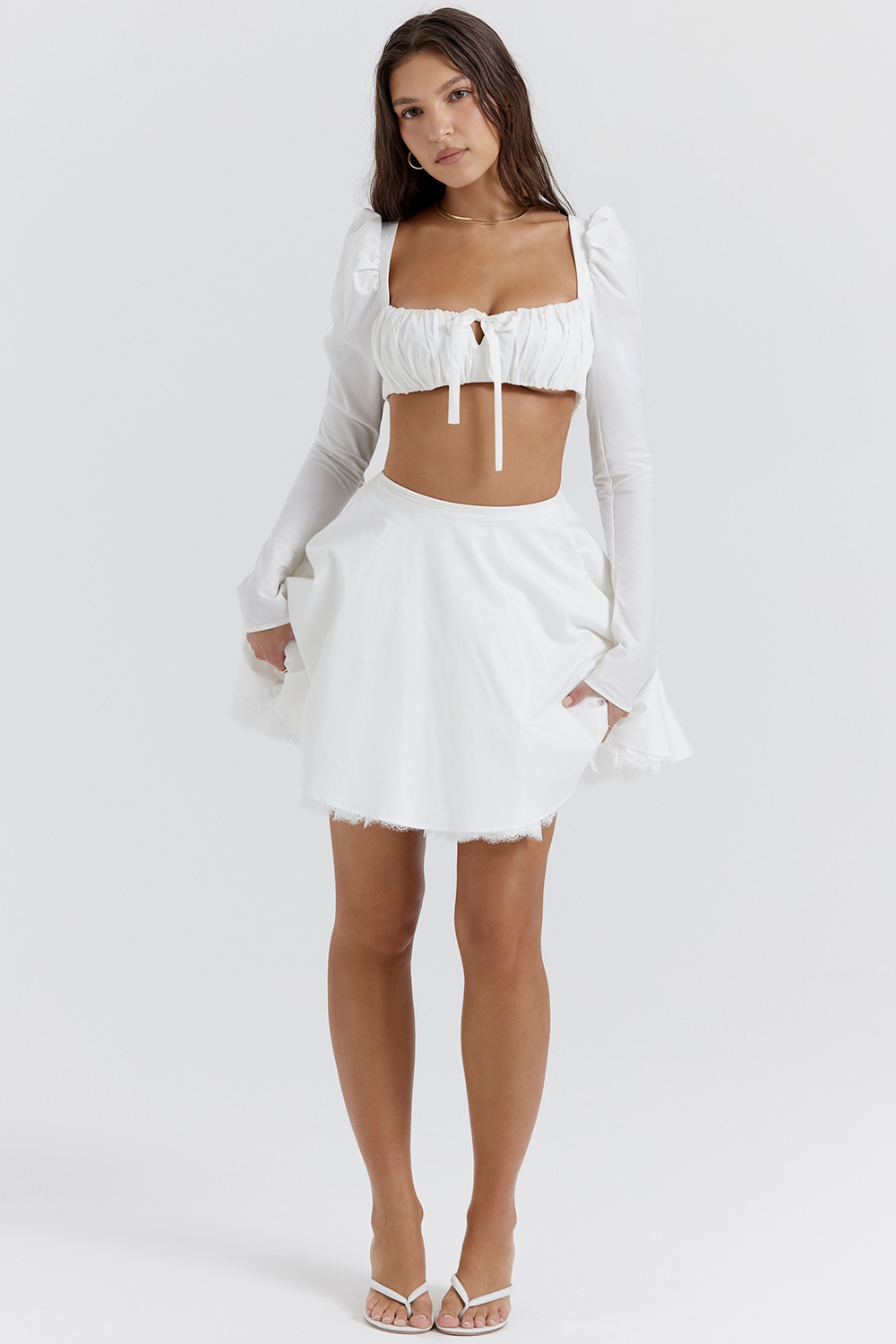 White Bow Mini Skirt