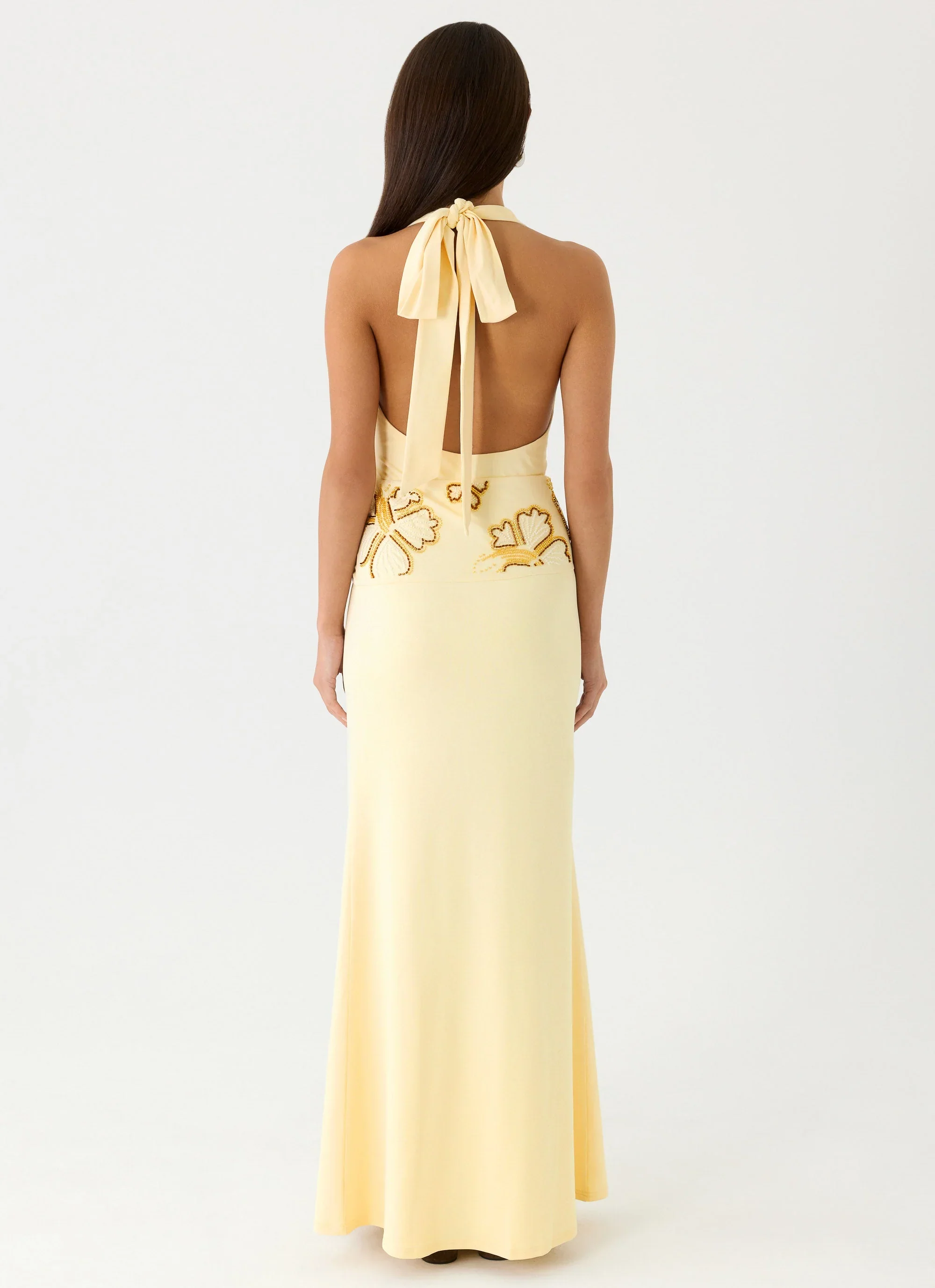 Sandrine Beaded Maxi Dress - Yellow