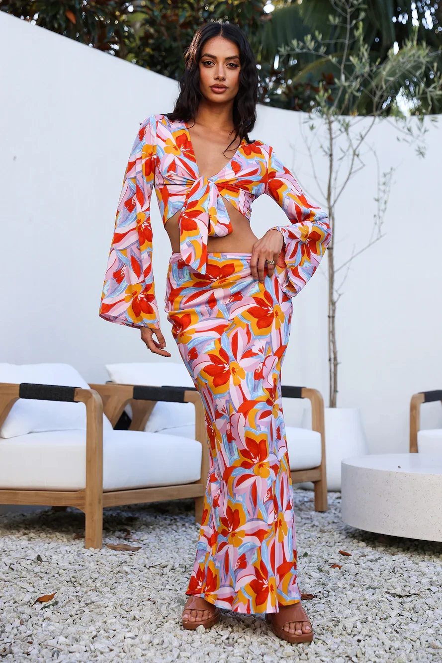 Smells Like Summer Maxi Skirt Orange