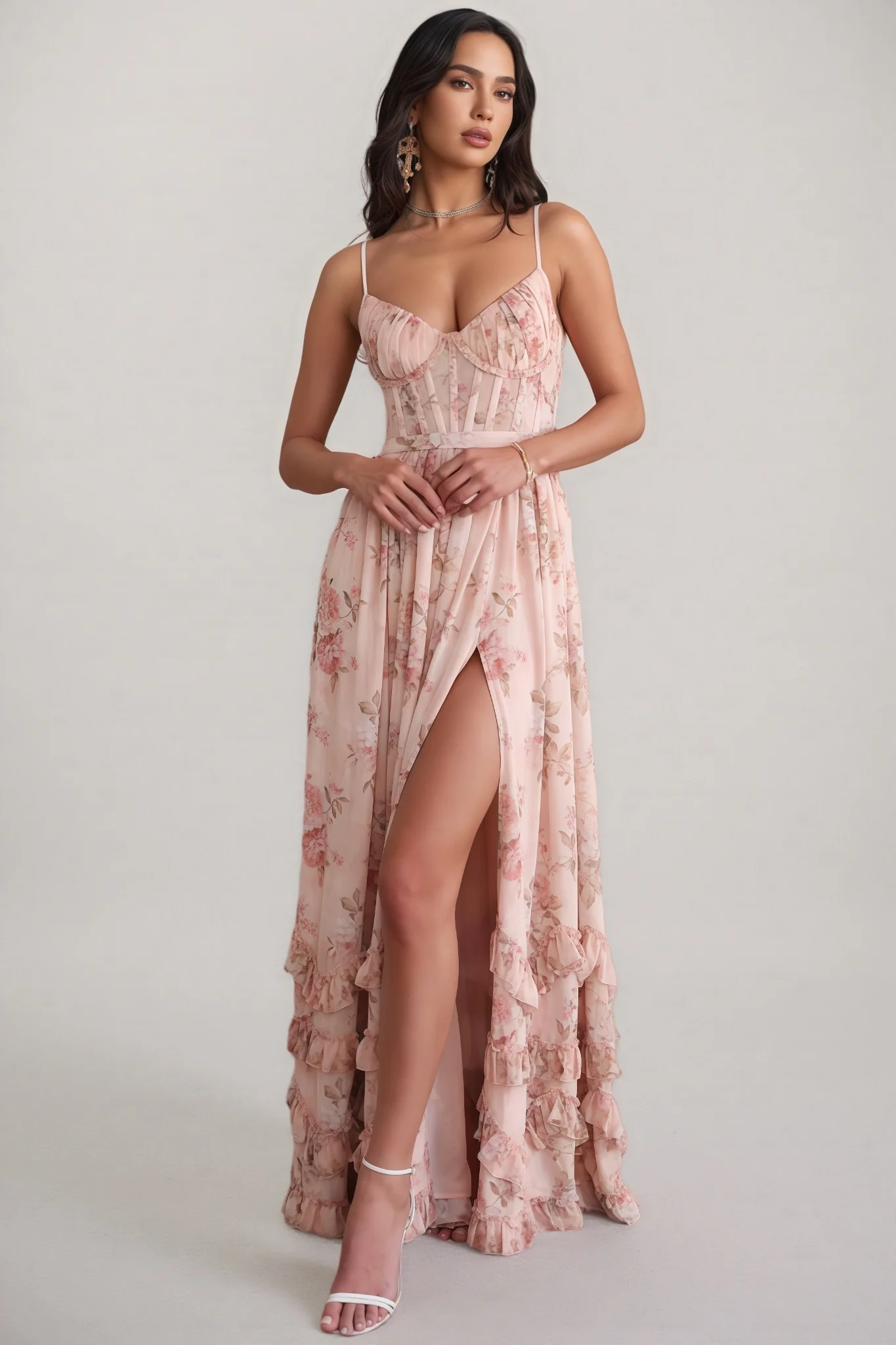 Urielad Pink Halter Print Maxi Dress - luluinthesky