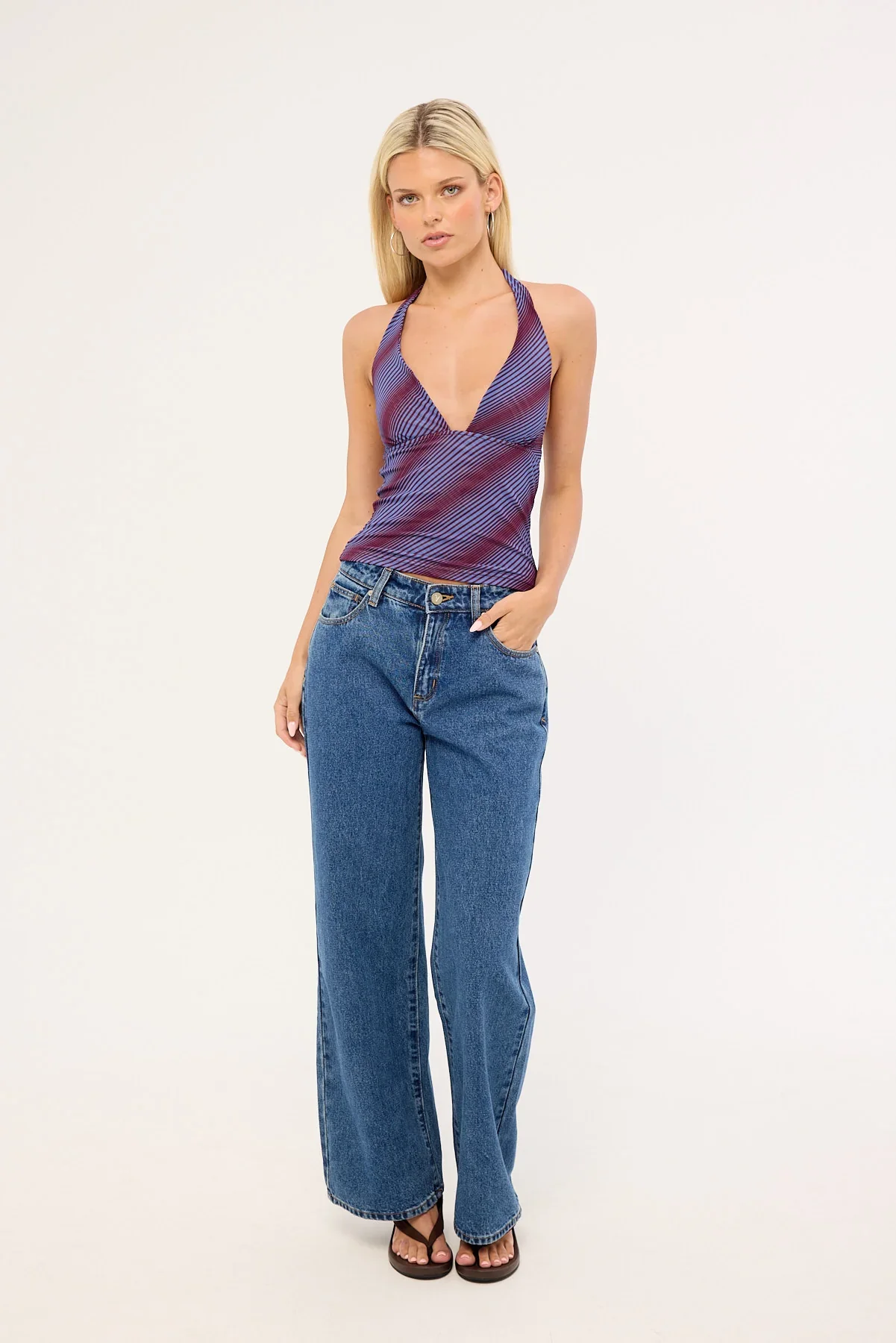 Thrills Illusions Halter Top Bluefin