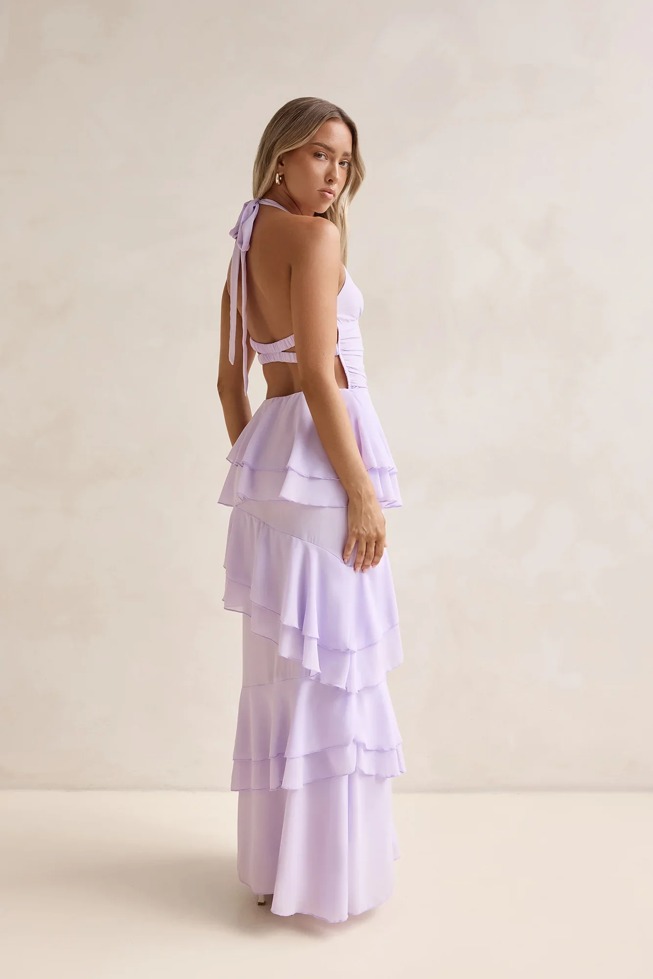 Path Of Fate Halter Maxi Dress Lilac