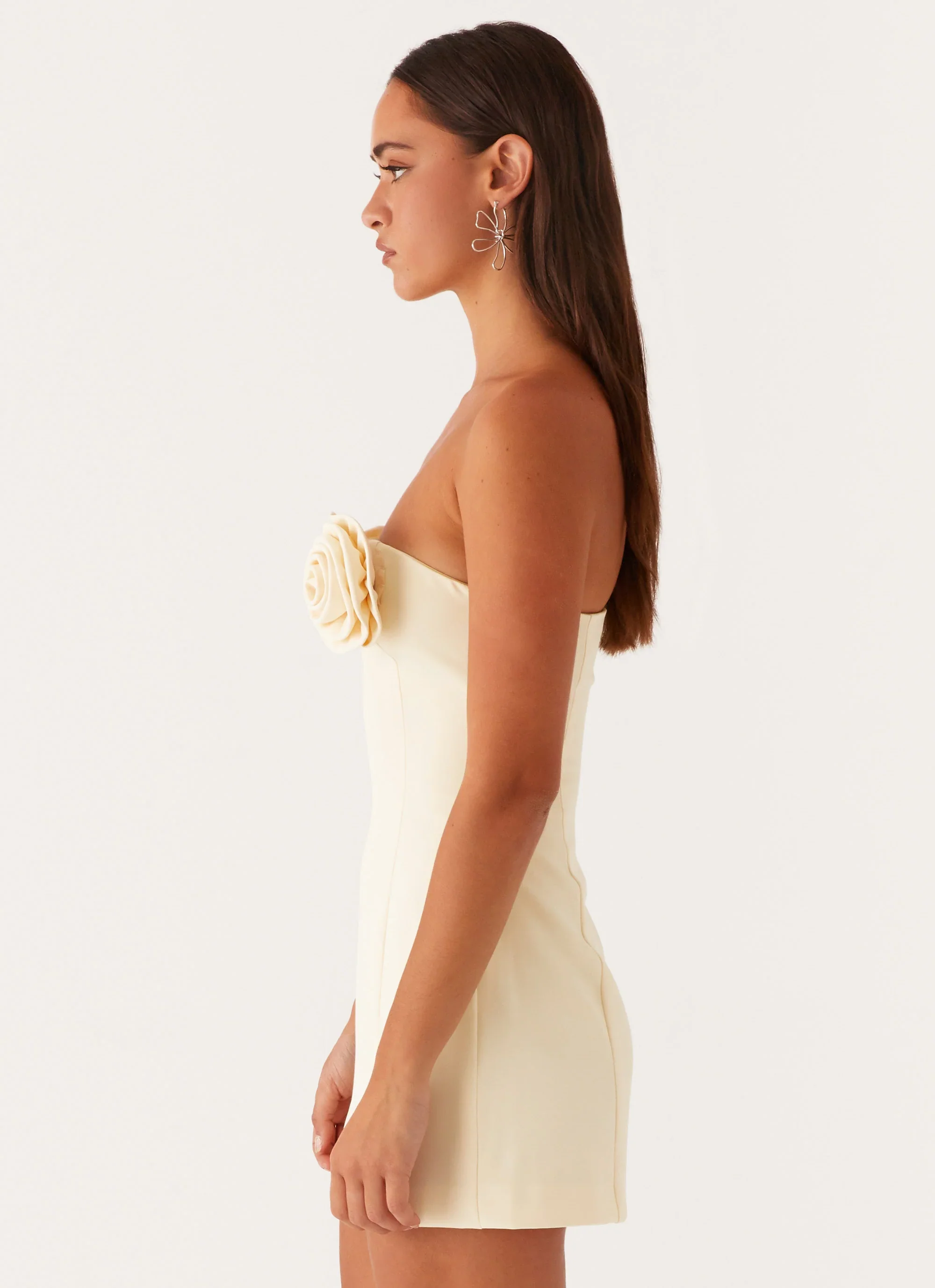 Patsie Strapless Mini Dress - Yellow - FASHION NOB