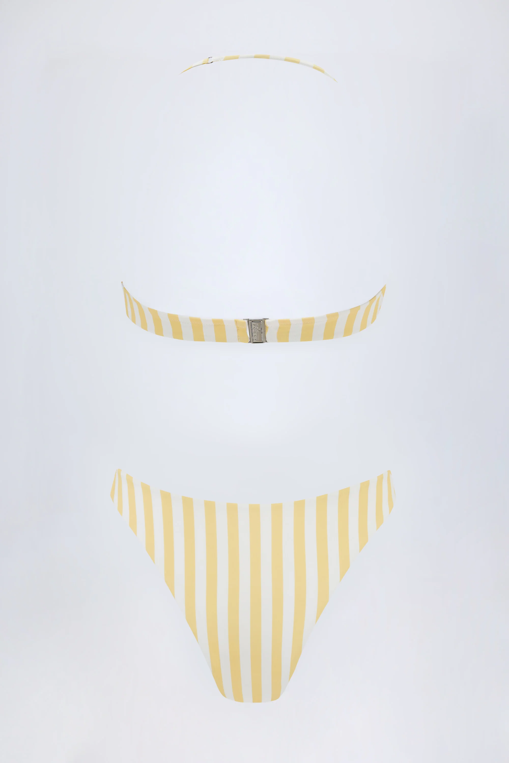 Cut-Out Halterneck Swimsuit in Lemon