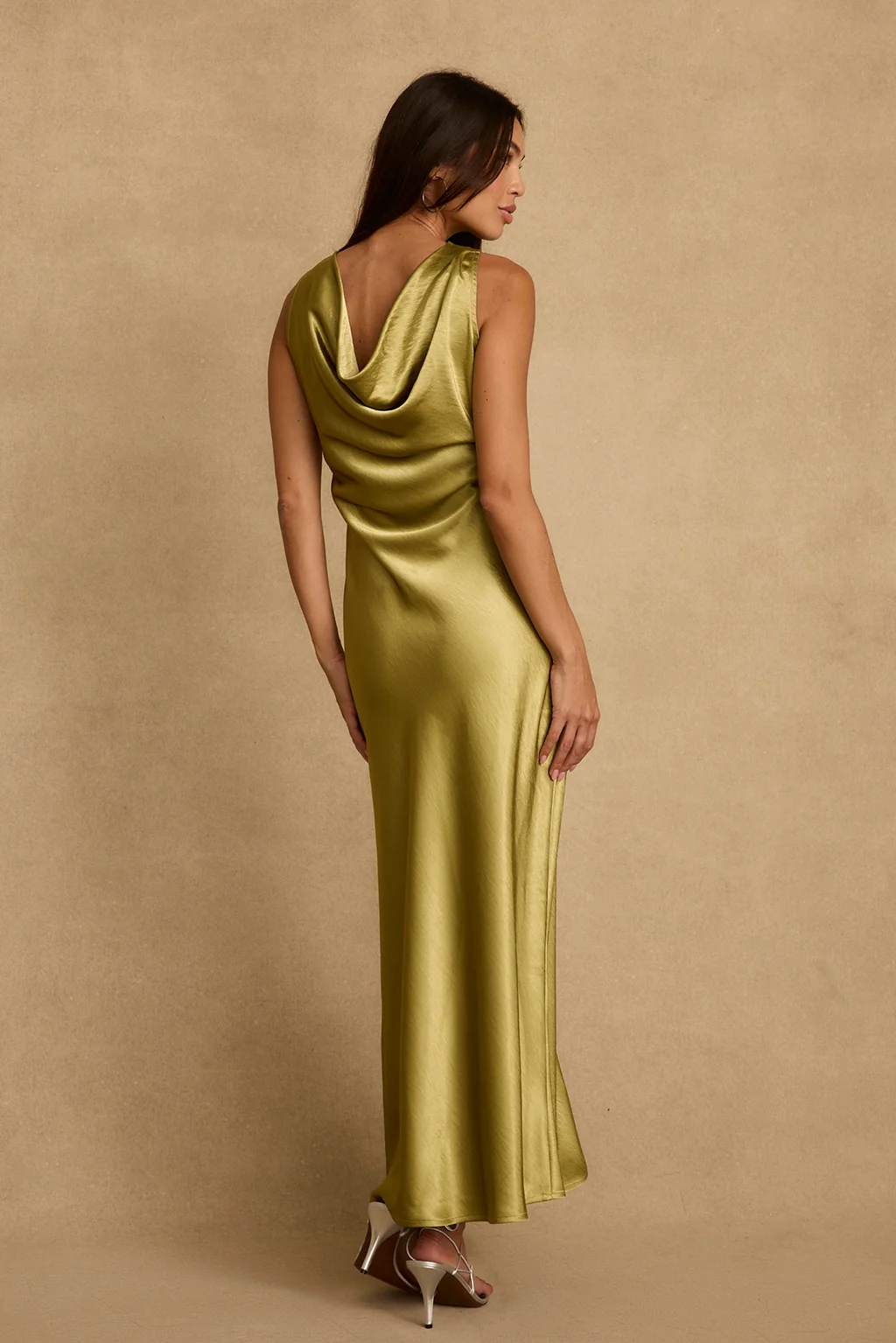 Dolce Chartreuse Satin Maxi Dress