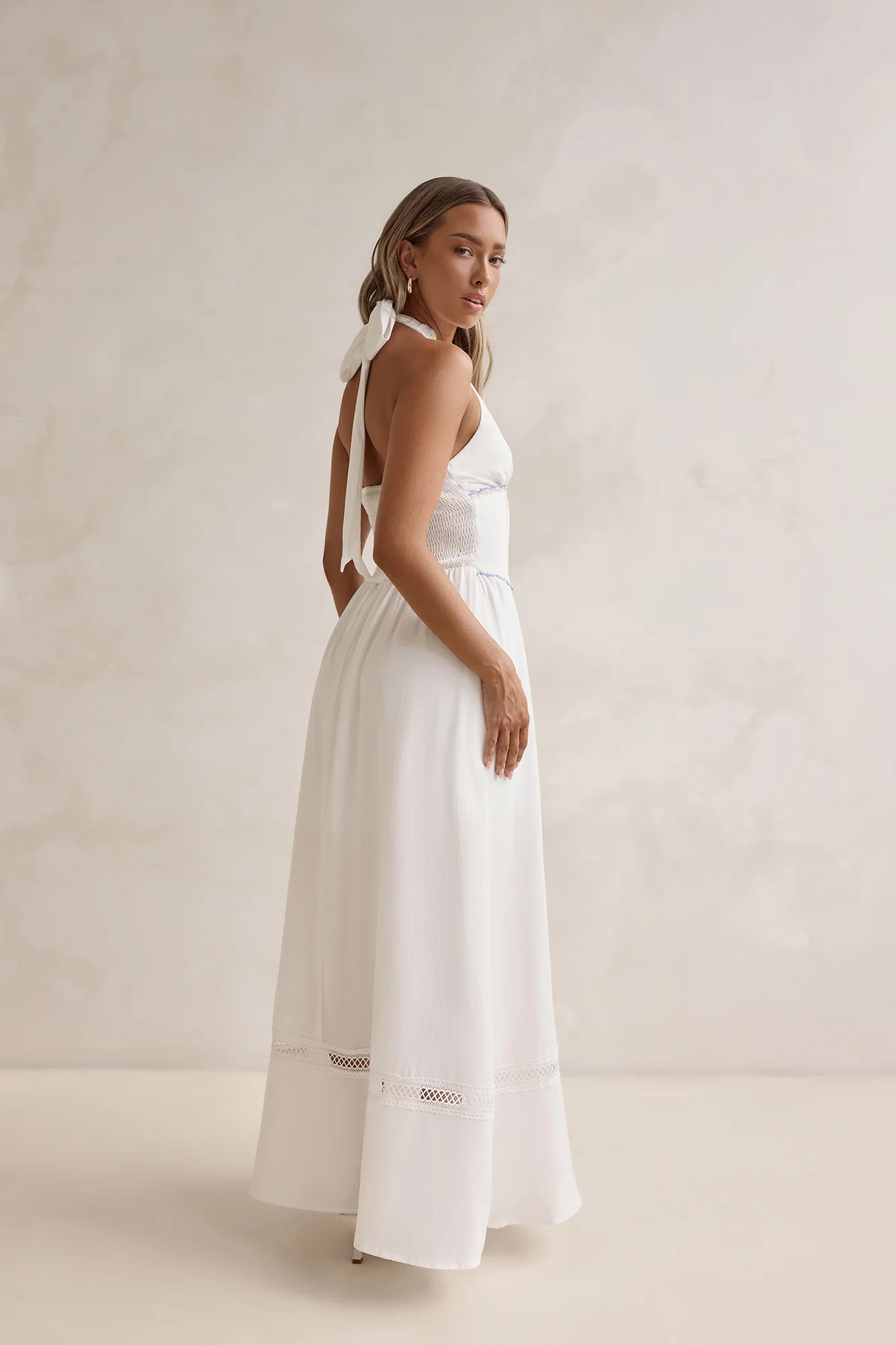 Days Of Dreaming Halter Maxi Dress White - luluinthesky