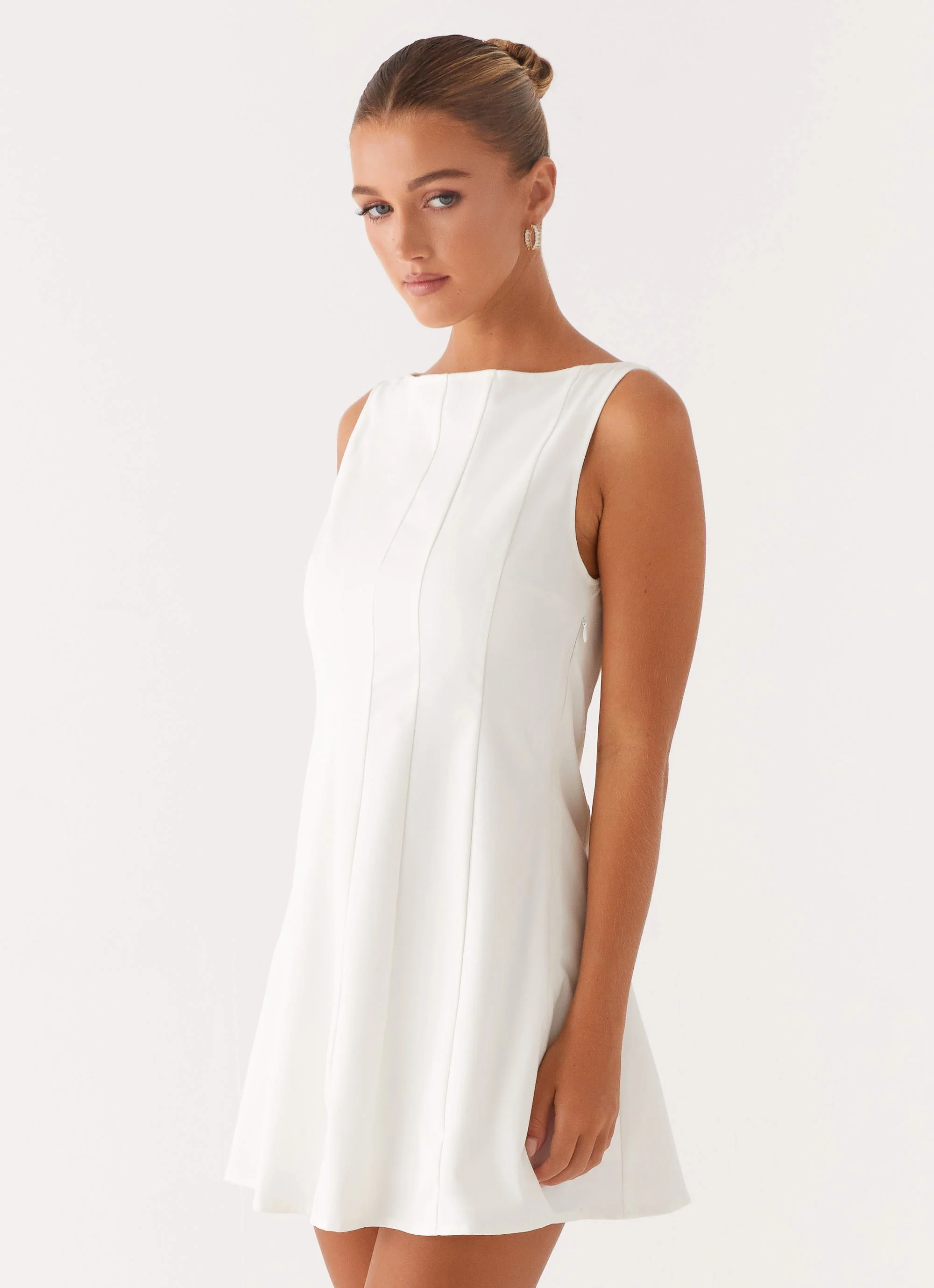 Emelie Mini Dress - White - luluinthesky