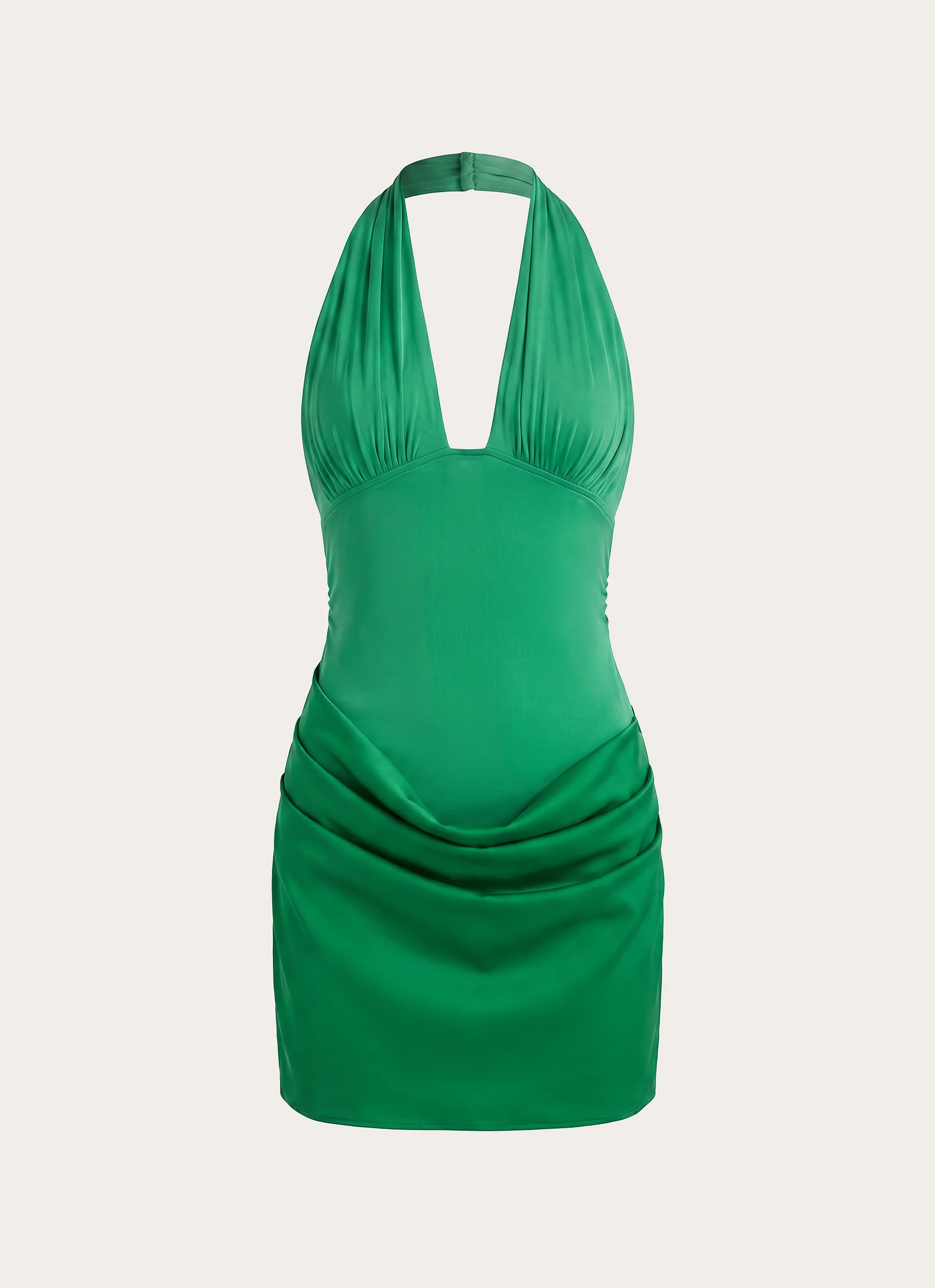 Emaretta Halter Mini Dress - Emerald Green