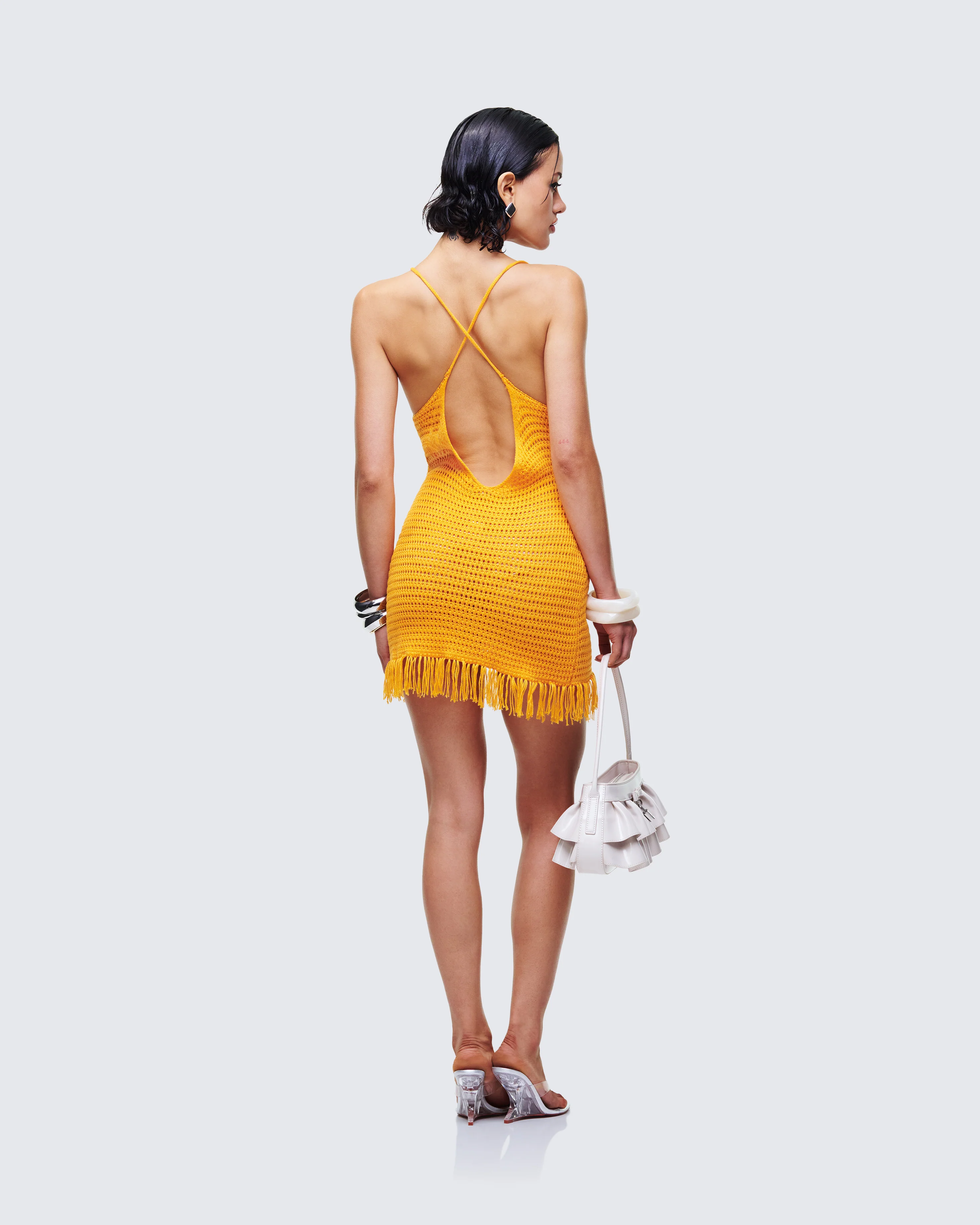 Kavi Yellow Knitted Mini Dress