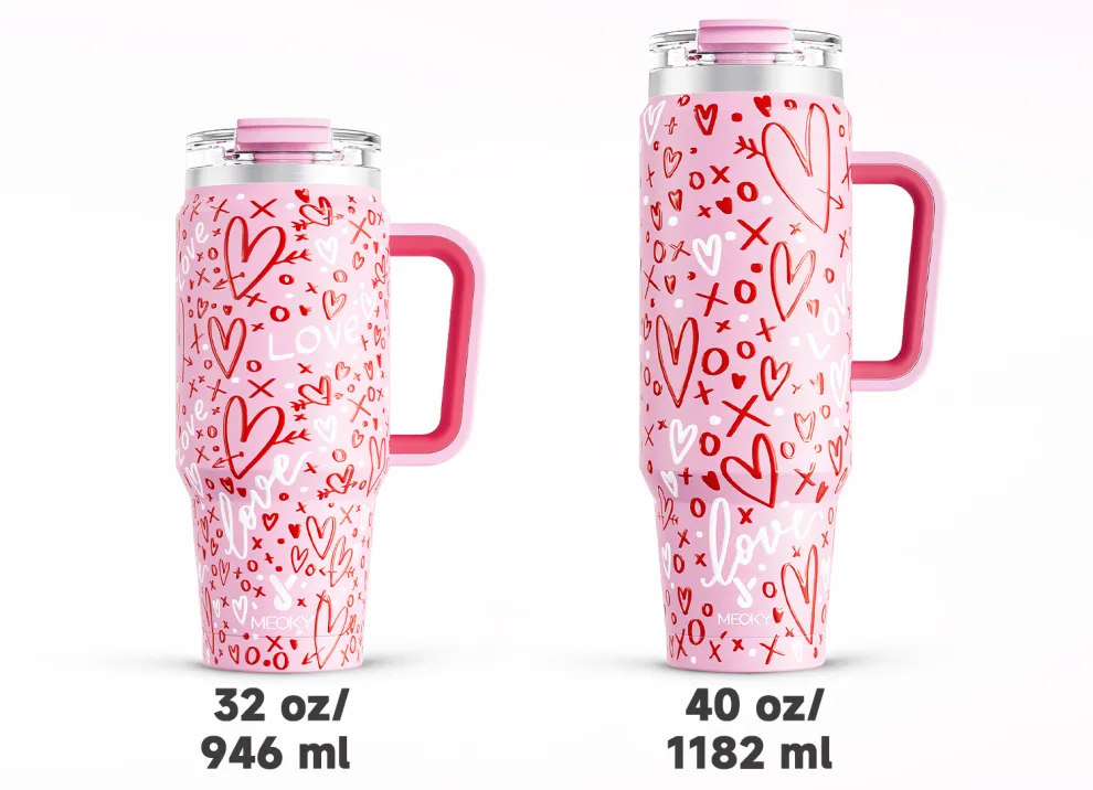 40oz Tumbler With 2-in-1 Lid Valentine Collection