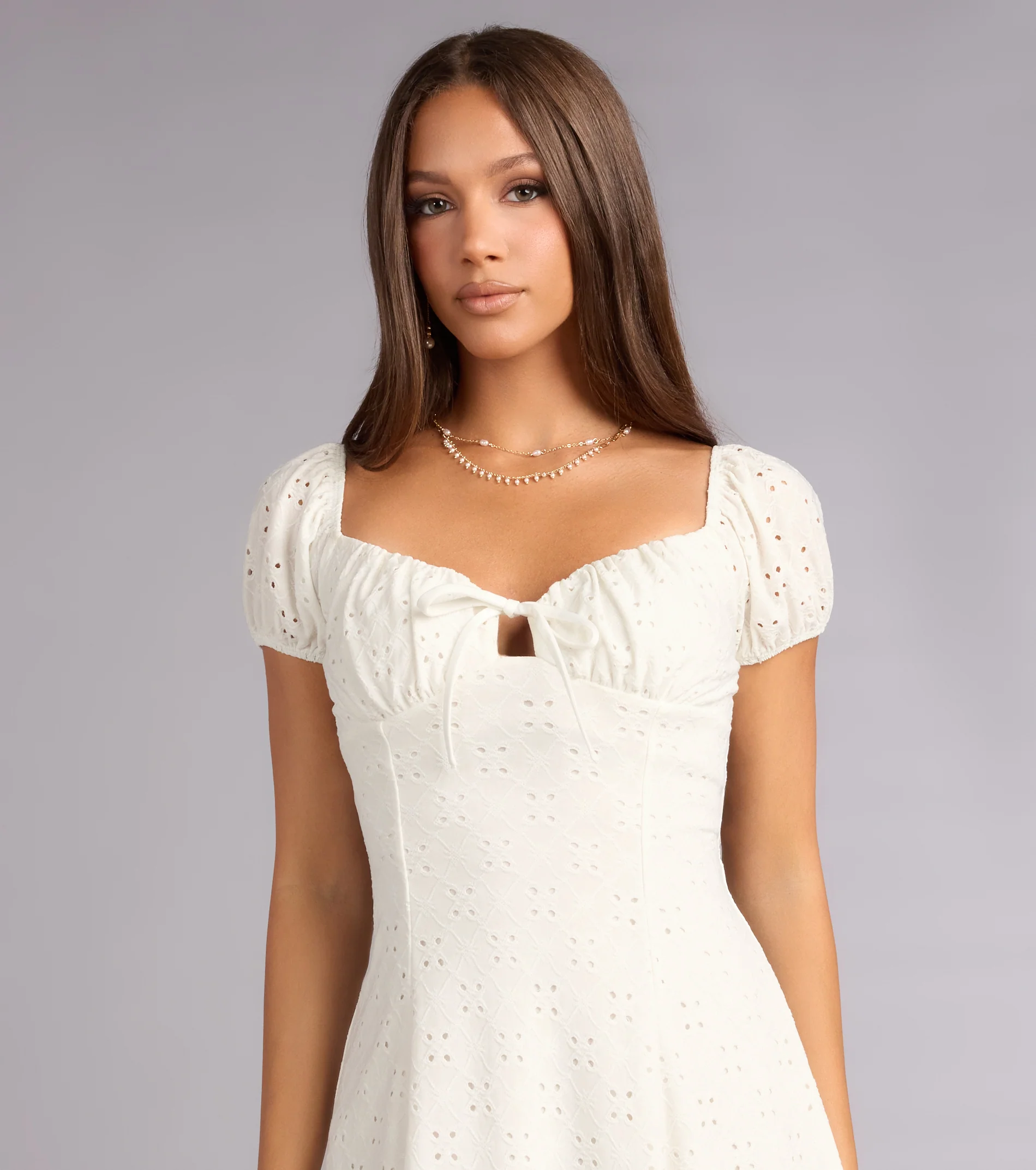Daytime Darling Eyelet Mini Dress - luluinthesky