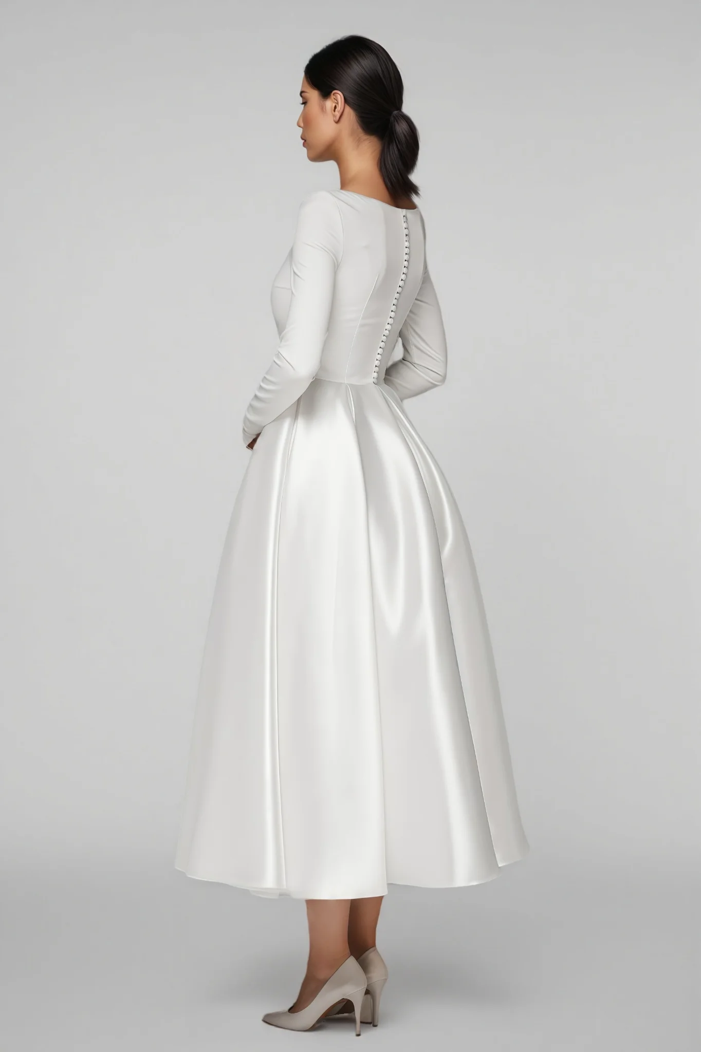 Nalea White Simple Maxi Dress