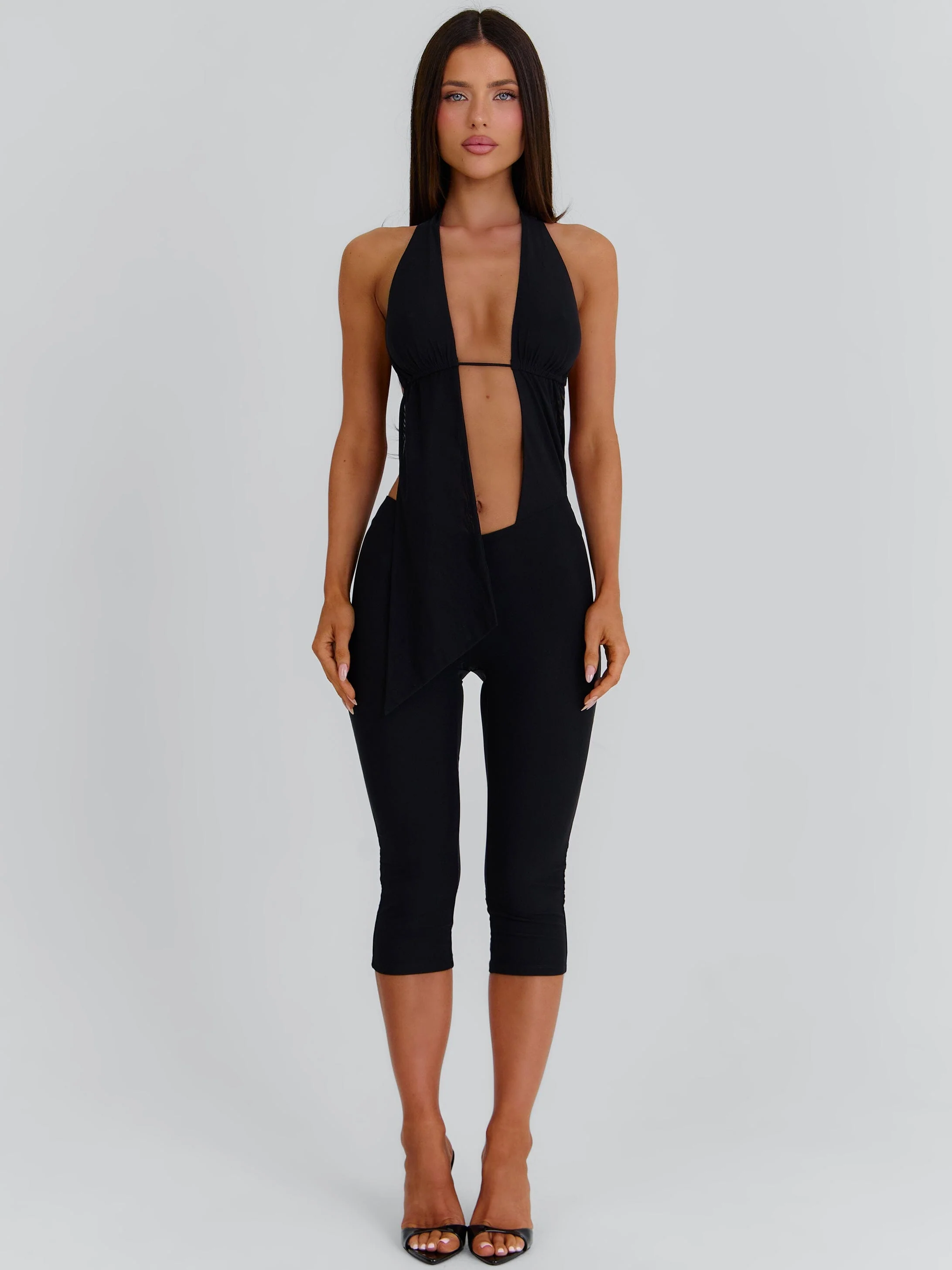 ABBY CAPRI JUMPSUIT BLACK
