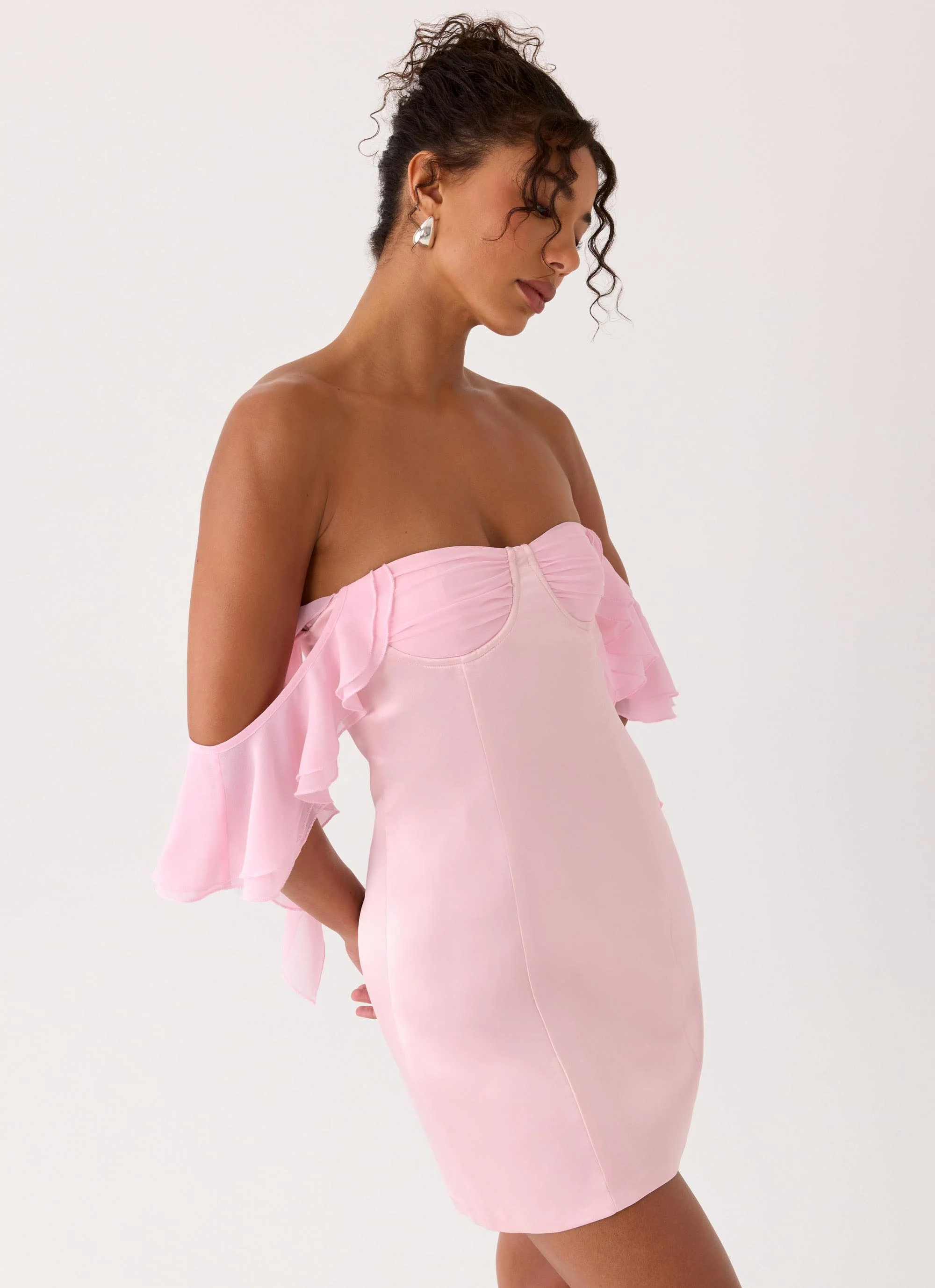 Bex Strapless Mini Dress - Pink - luluinthesky