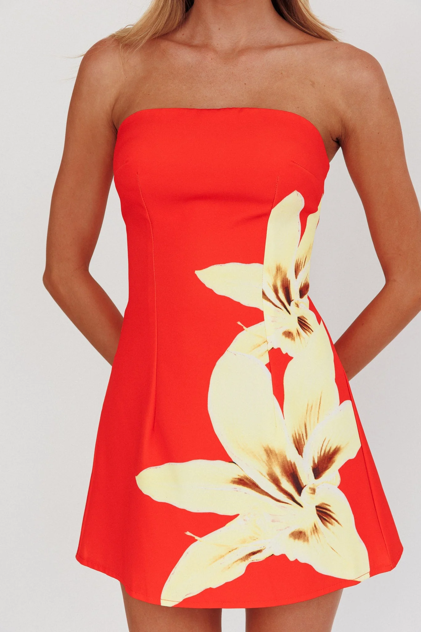 Heart To Heart Strapless Mini Dress Lily Red - luluinthesky