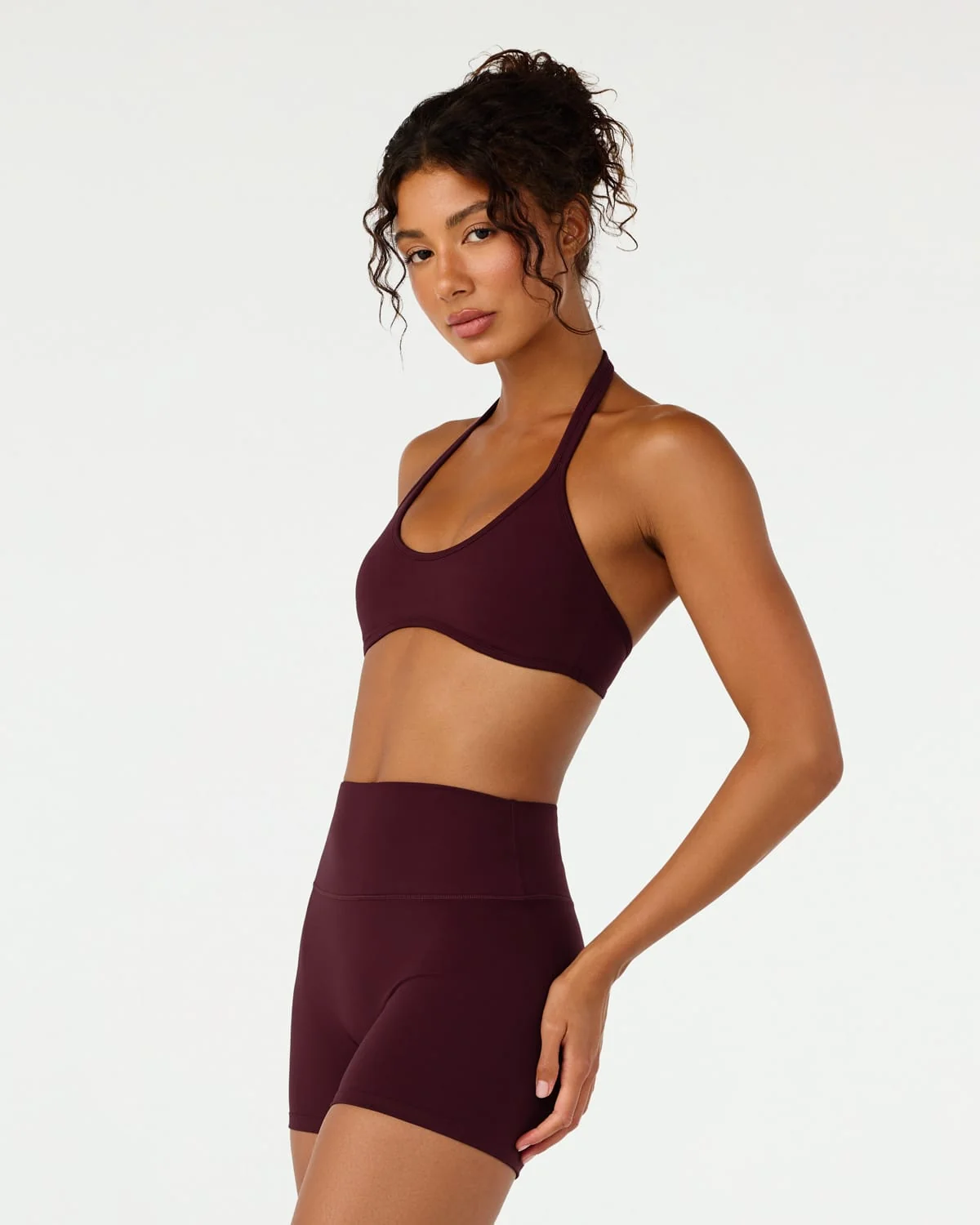 Serenity Soft Halter Contour Crop | Wine