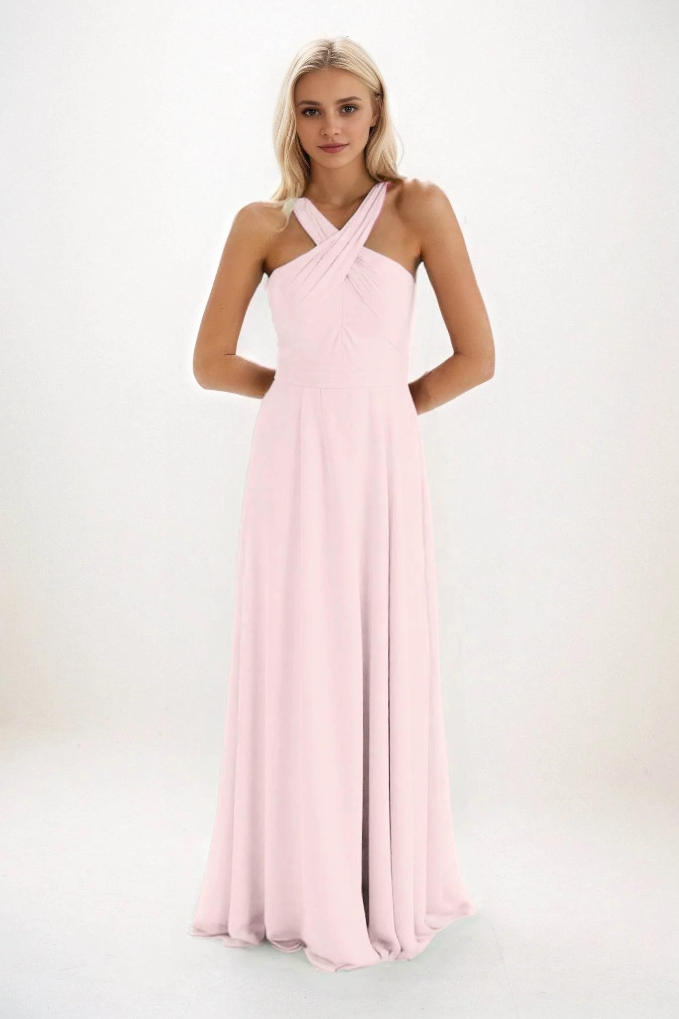A-Line Maxi Chiffon Bridesmaid Dress CB0824