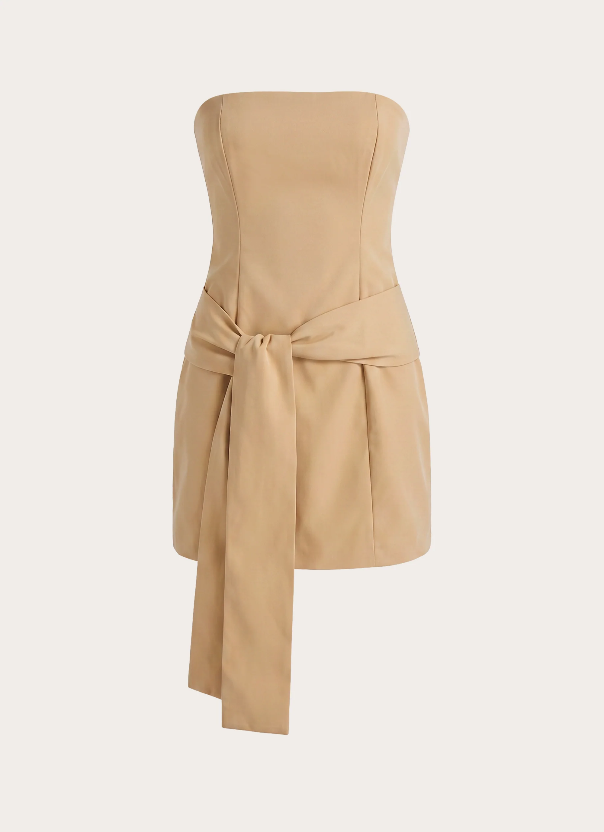 Diya Wrap Mini Dress - Camel - luluinthesky