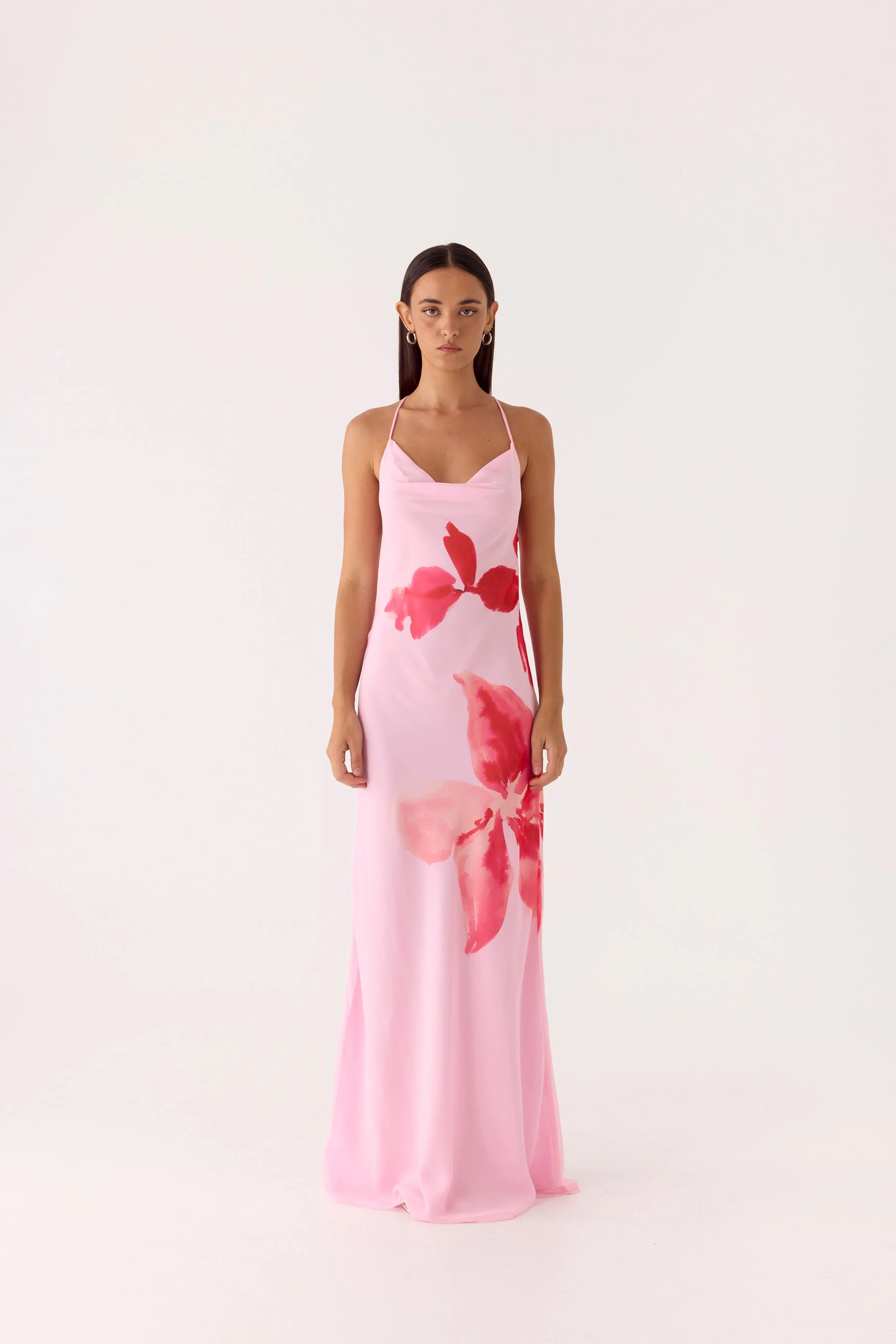 Jasmyn Cowl Maxi Dress - Pink Petal - luluinthesky