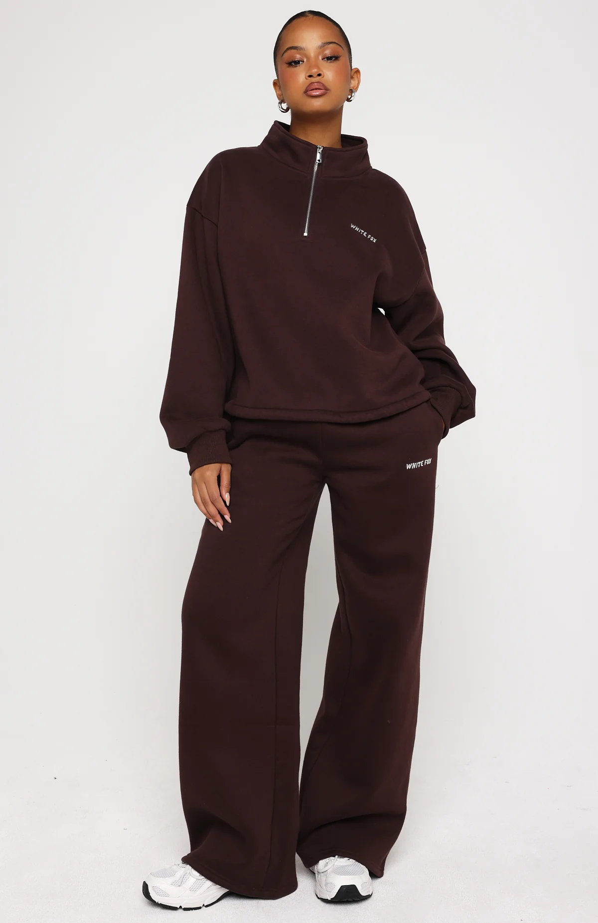 Test Drive Boxy Quarter Zip Sweater Chocolate