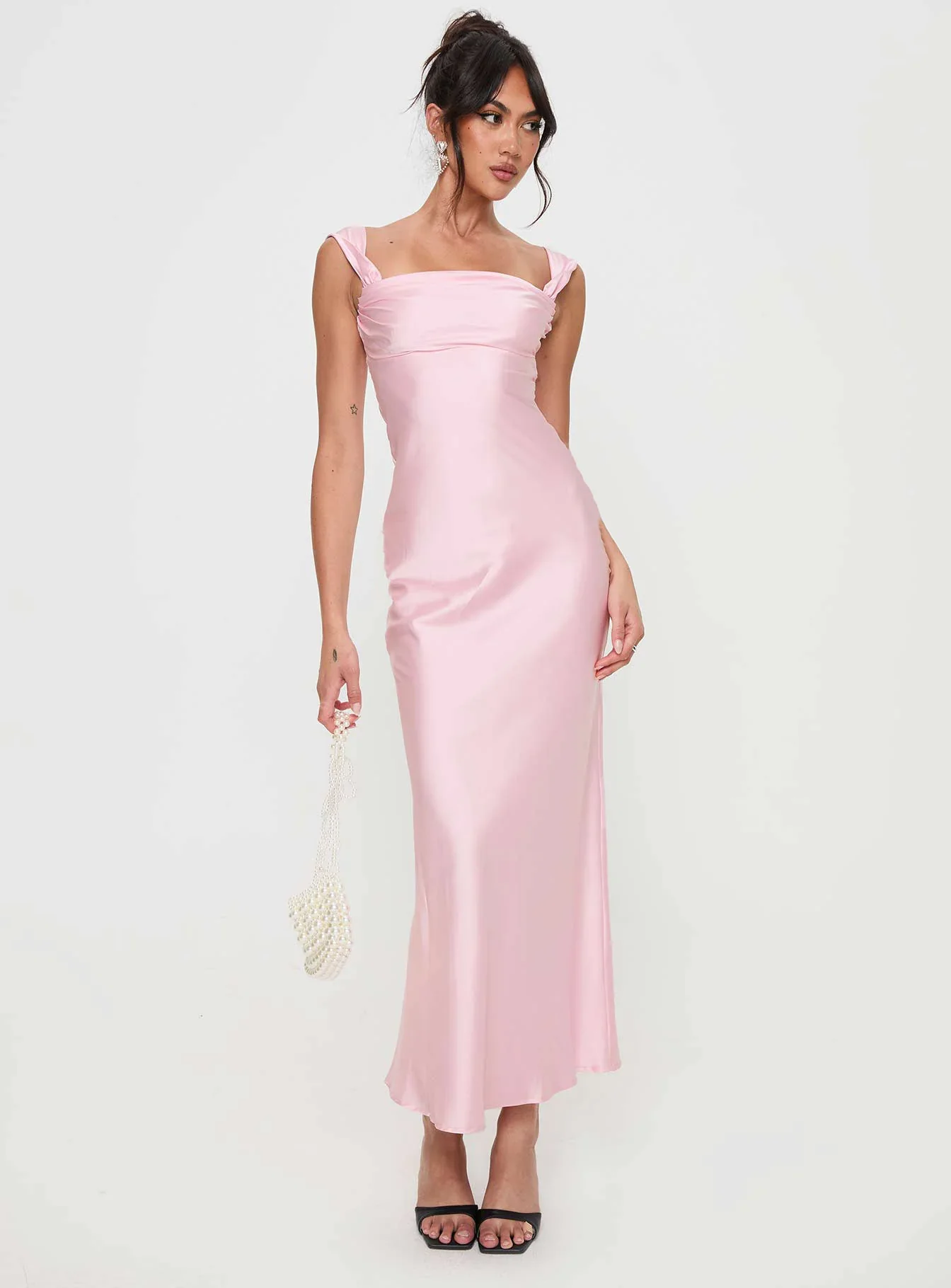 Azura Off The Shoulder Maxi Dress Pink