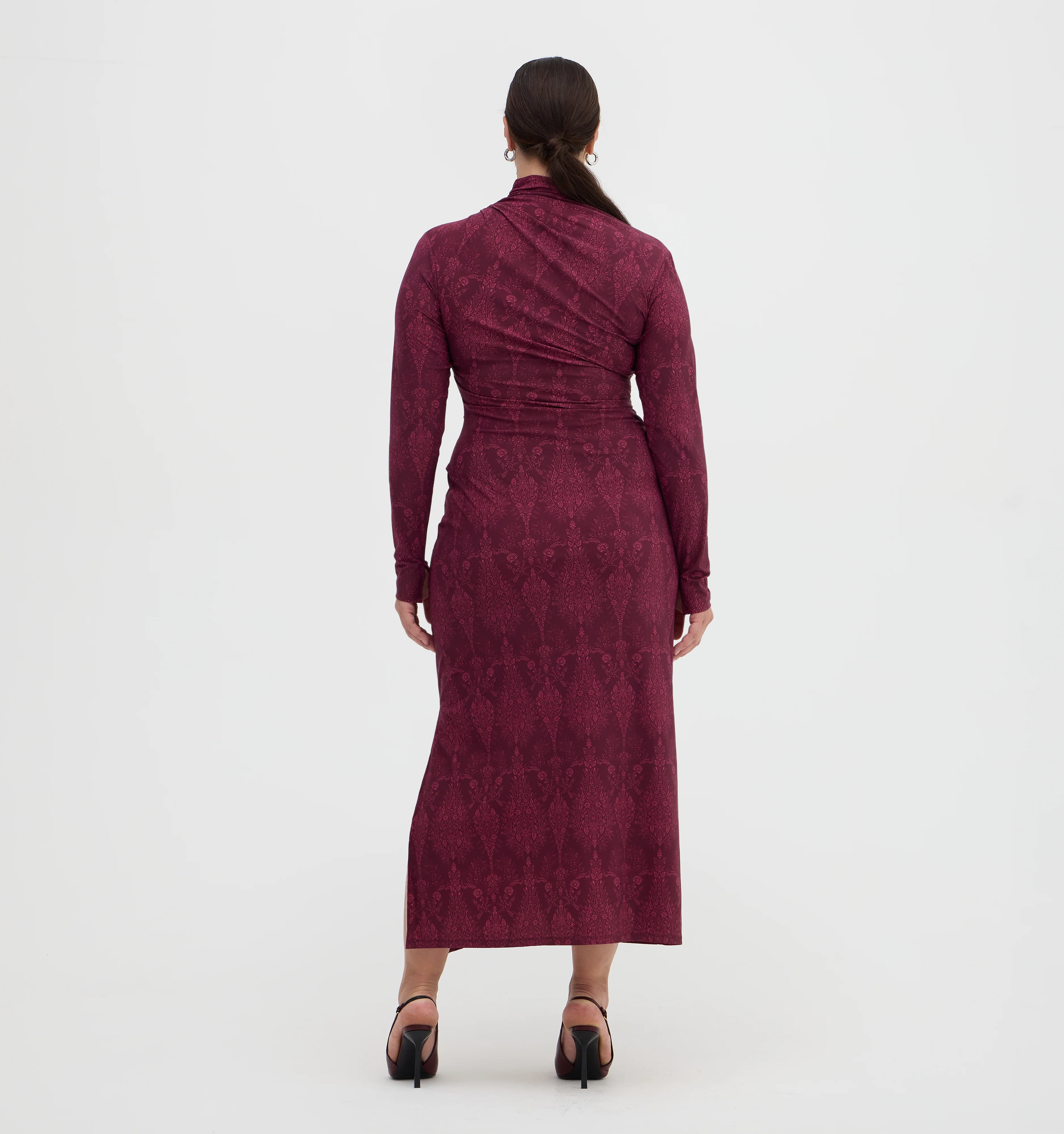 The Rizzo Dress - Plum Damask