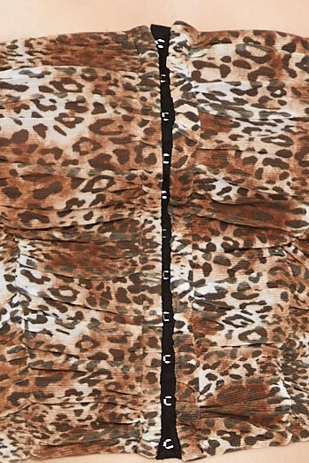 Leopard Print Mesh Tube Top