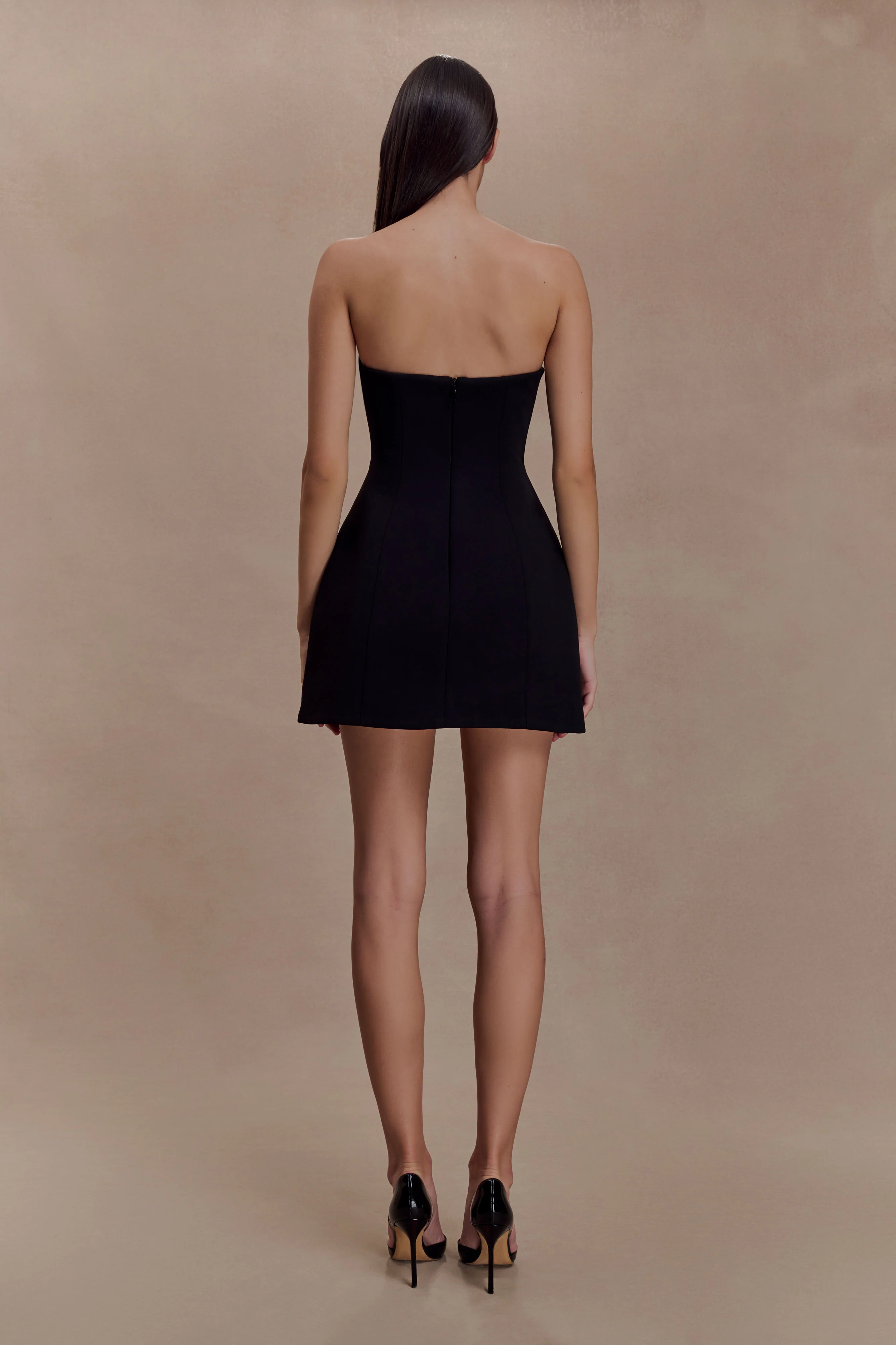 Hilda Embellished Strapless Mini Dress - Black