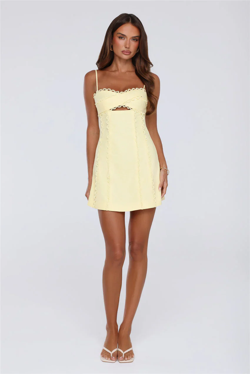 Summer Lane Mini Dress Yellow - luluinthesky