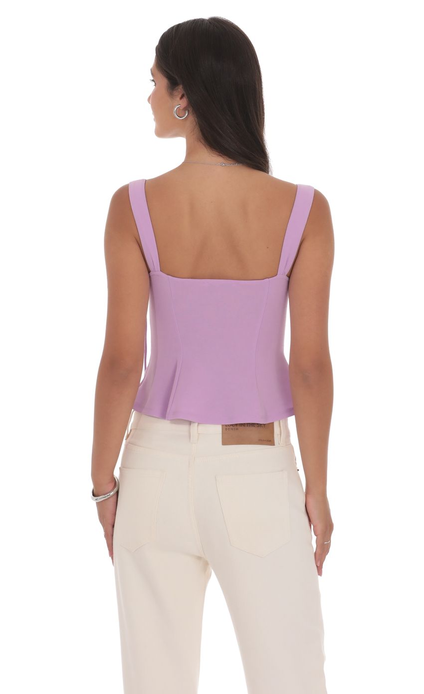 Ruched Flare Top in Lilac