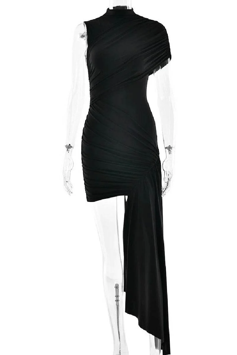 Asymmetry Mini Knitted Cocktail Wedding Guest dresses