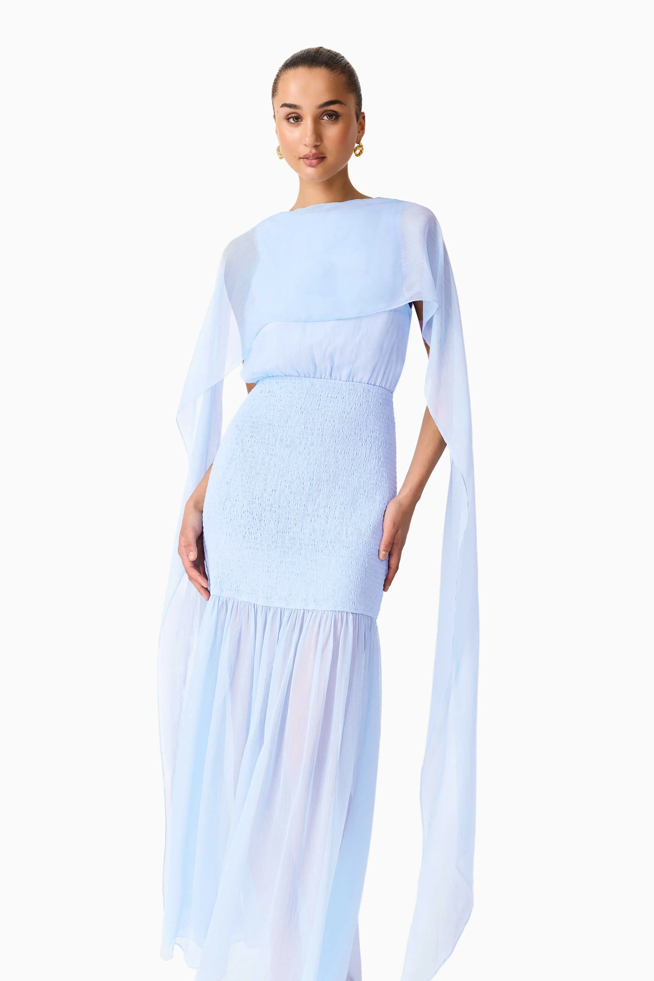 Eliane Cape Gown in Blue