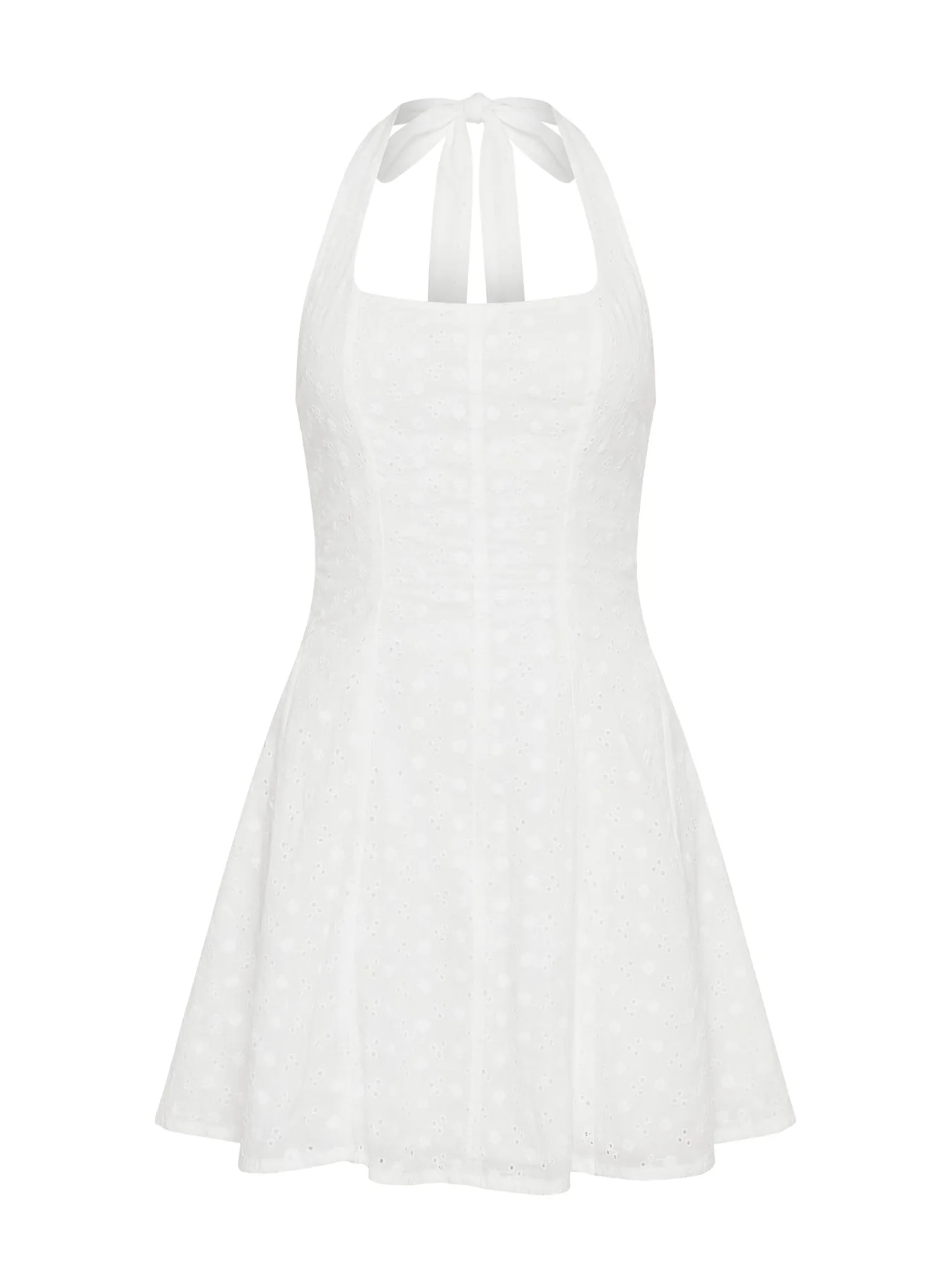 Kittee Halter Mini Dress White