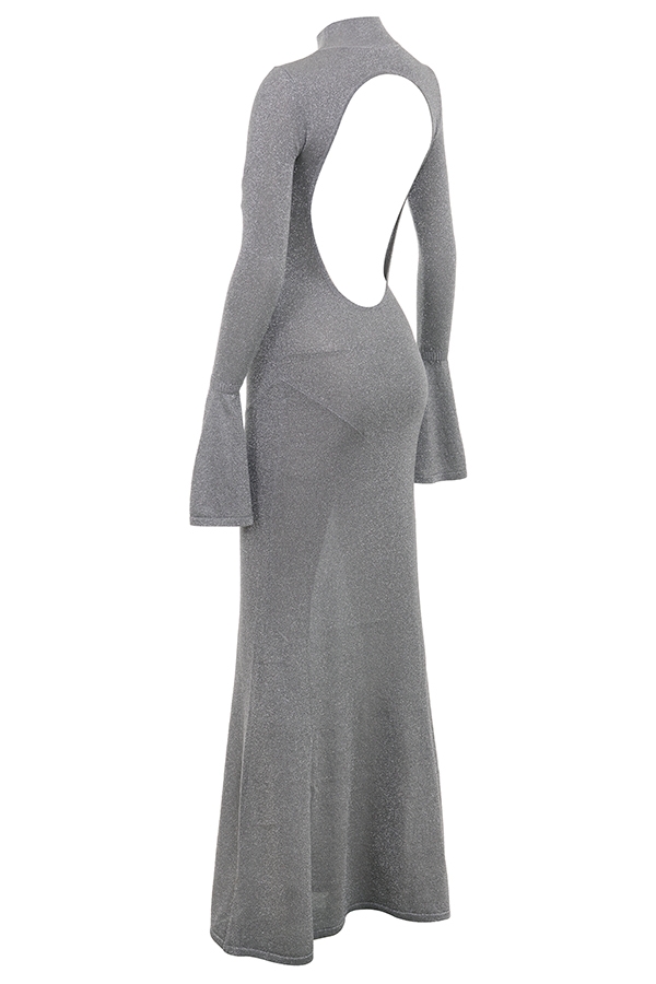 Steel Metallic Maxi Dress