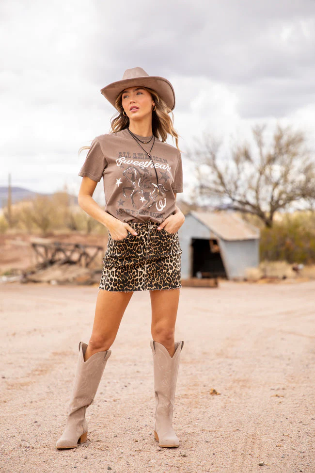 All American Sweetheart Brown Graphic Tee