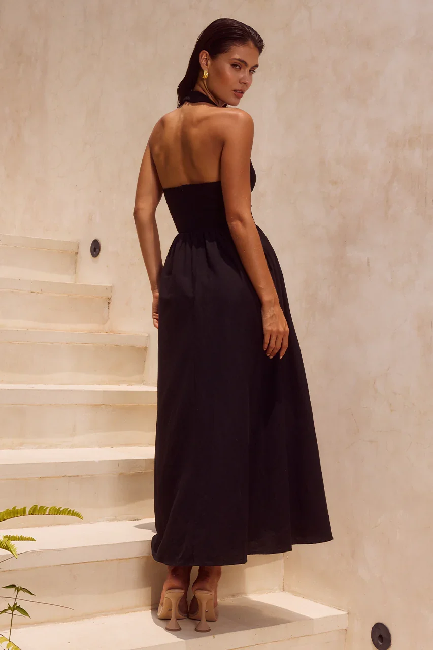 HENRIETTA MIDI DRESS - BLACK