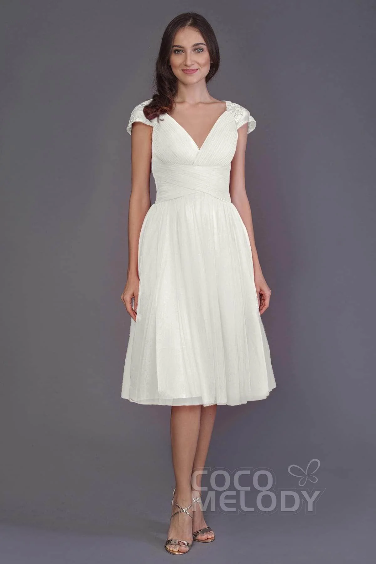 A-Line Knee Length Tulle Bridesmaid Dress PR3515