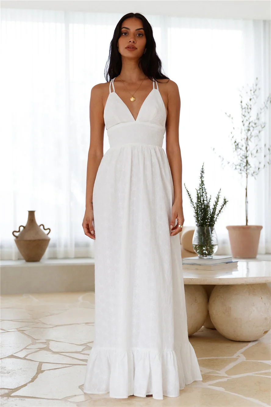 Crystal Clarity Maxi Dress White
