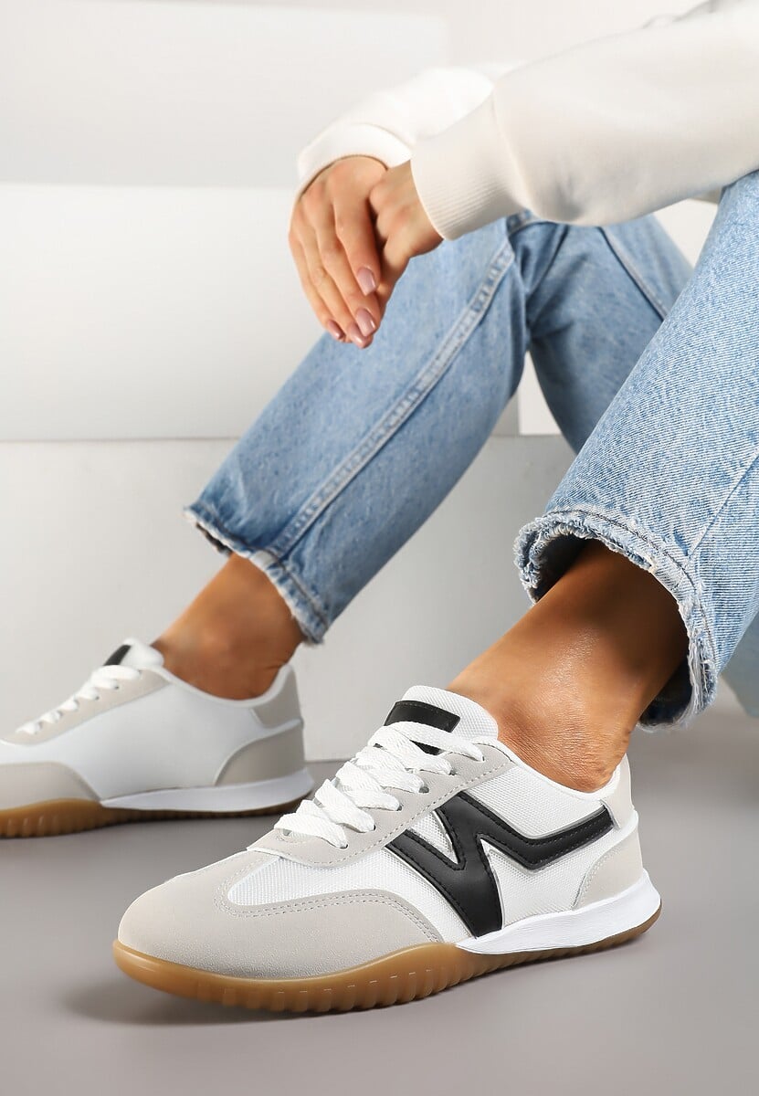 Szaro-Czarne Sneakersy Klasyczne Tenisówki Istia