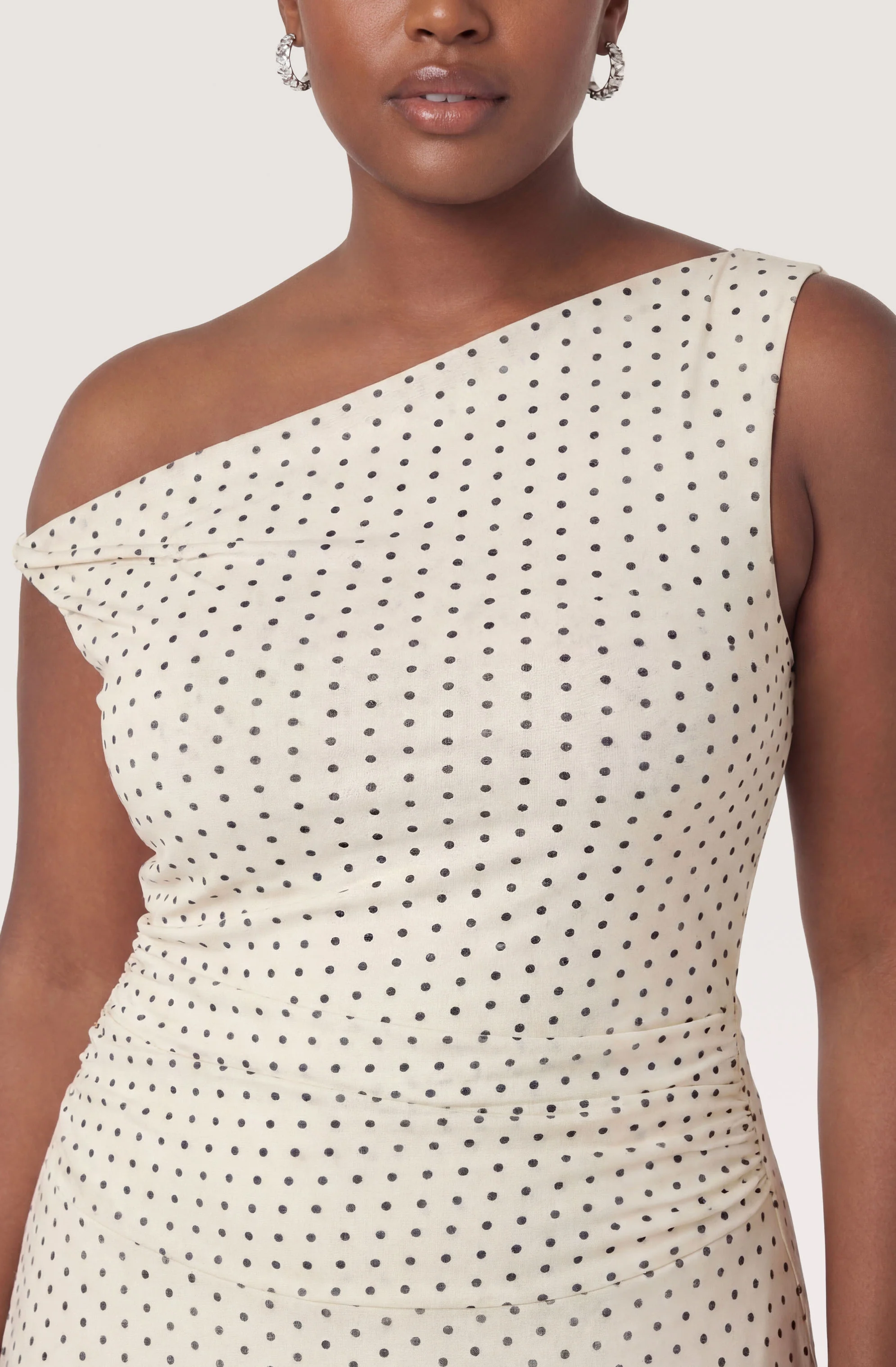 Ciarra Off-Shoulder Asymmetric Midi Dress