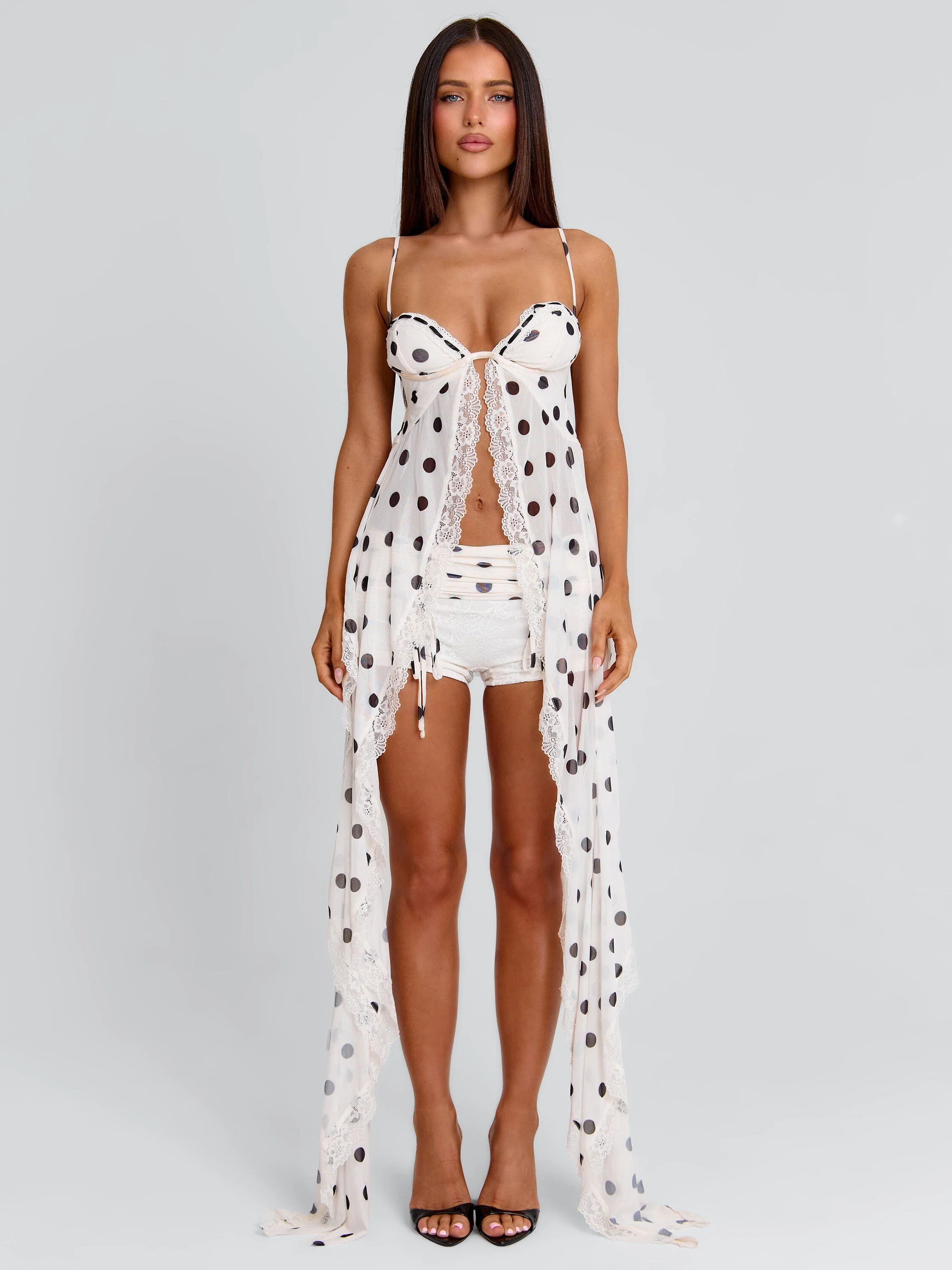 ASHLYNE TOP CREAM POLKA DOT