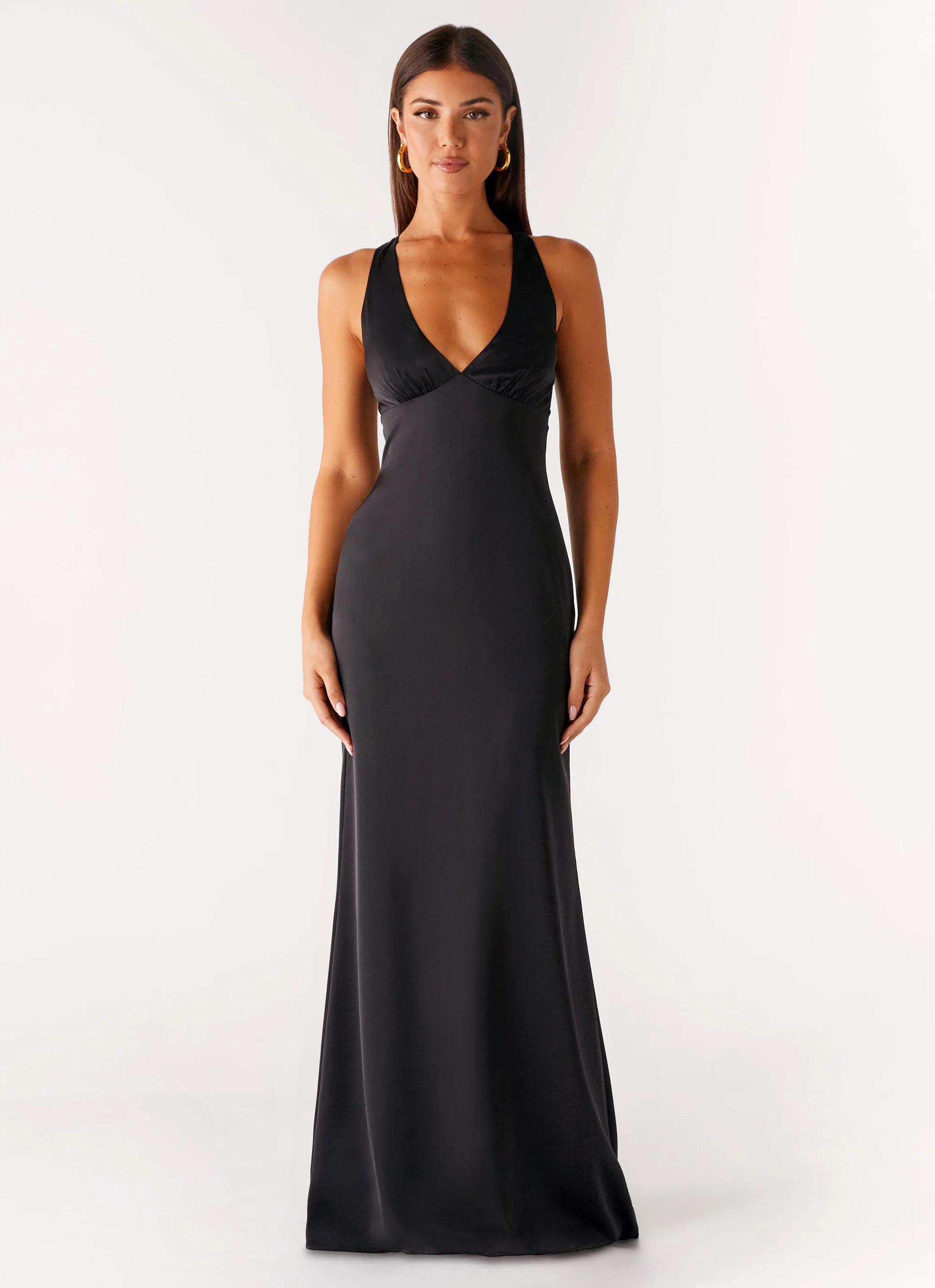 Desi Halterneck Maxi Dress - Black - luluinthesky